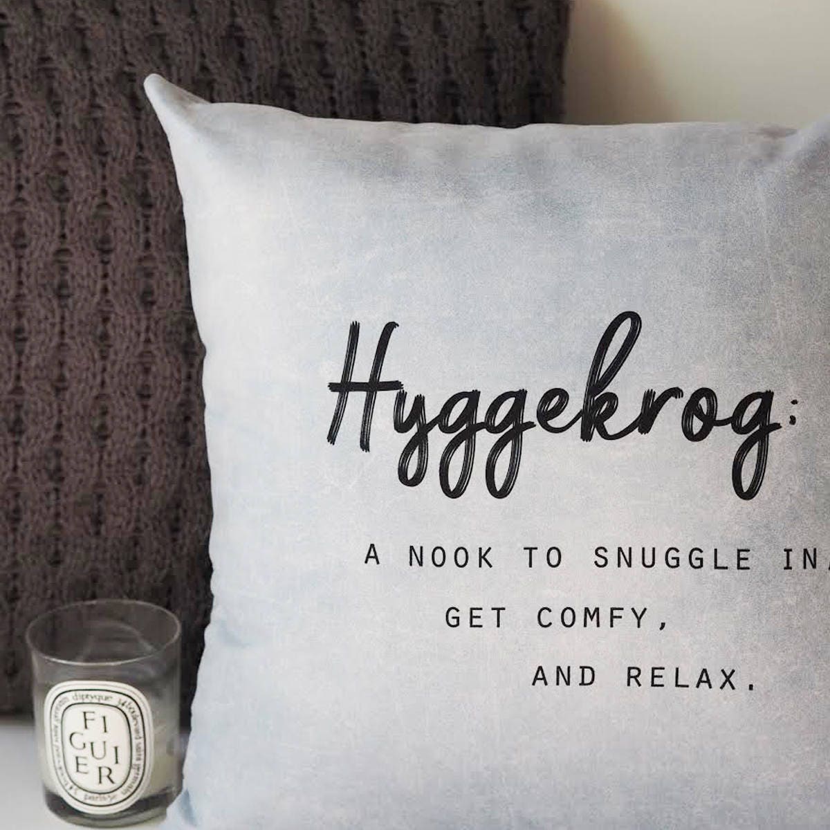 Hygge Cushion - Hyggekrog cushion - Hyggekrog definition cushion - Hygge - Typography Quote Cushion - Quote Cushion - Interiors
