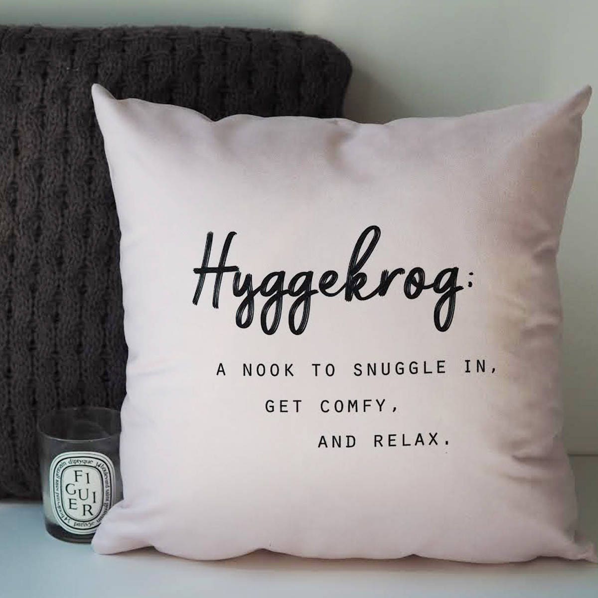 Hygge Cushion - Hyggekrog cushion - Hyggekrog definition cushion - Hygge - Typography Quote Cushion - Quote Cushion - Interiors