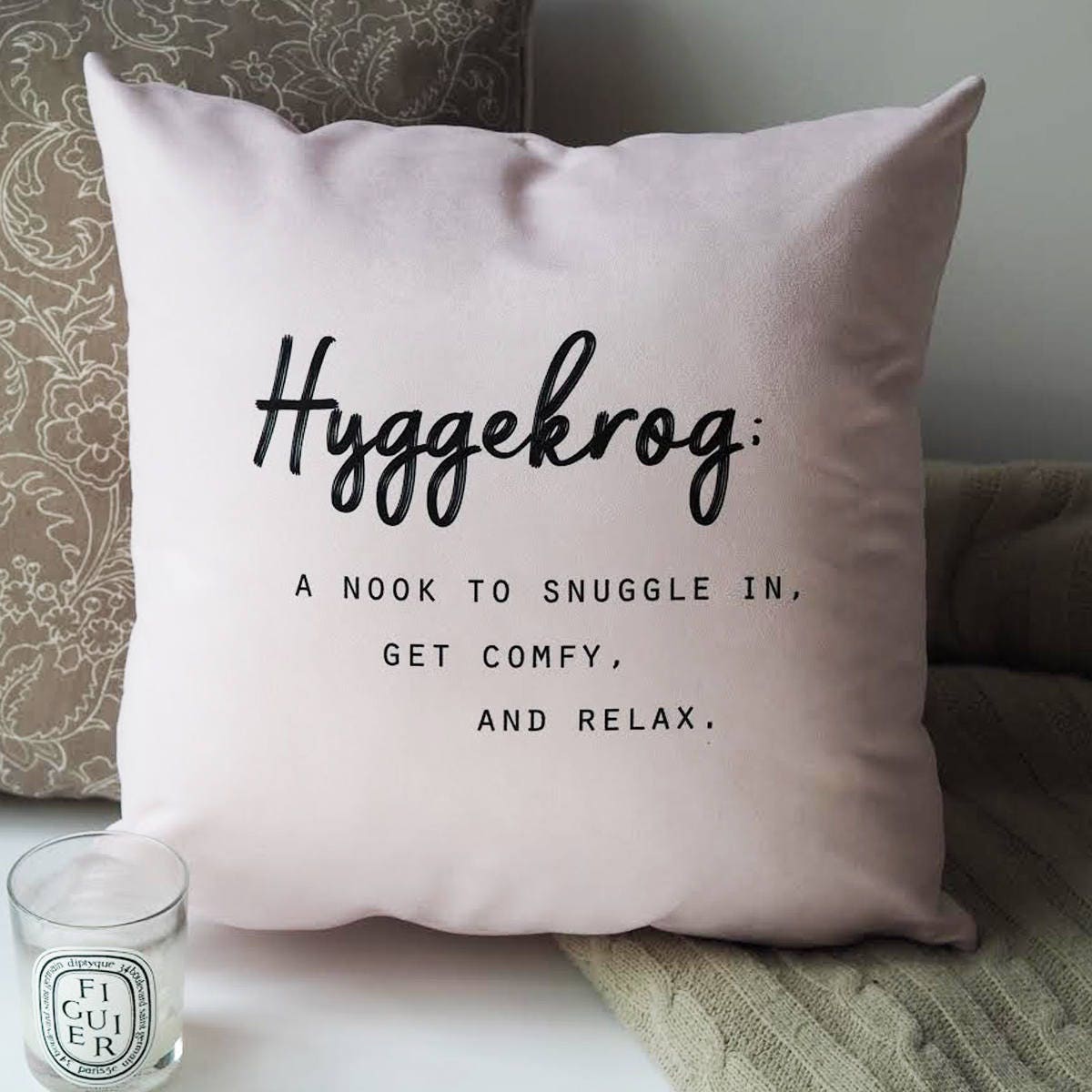 Hygge Cushion - Hyggekrog cushion - Hyggekrog definition cushion - Hygge - Typography Quote Cushion - Quote Cushion - Interiors