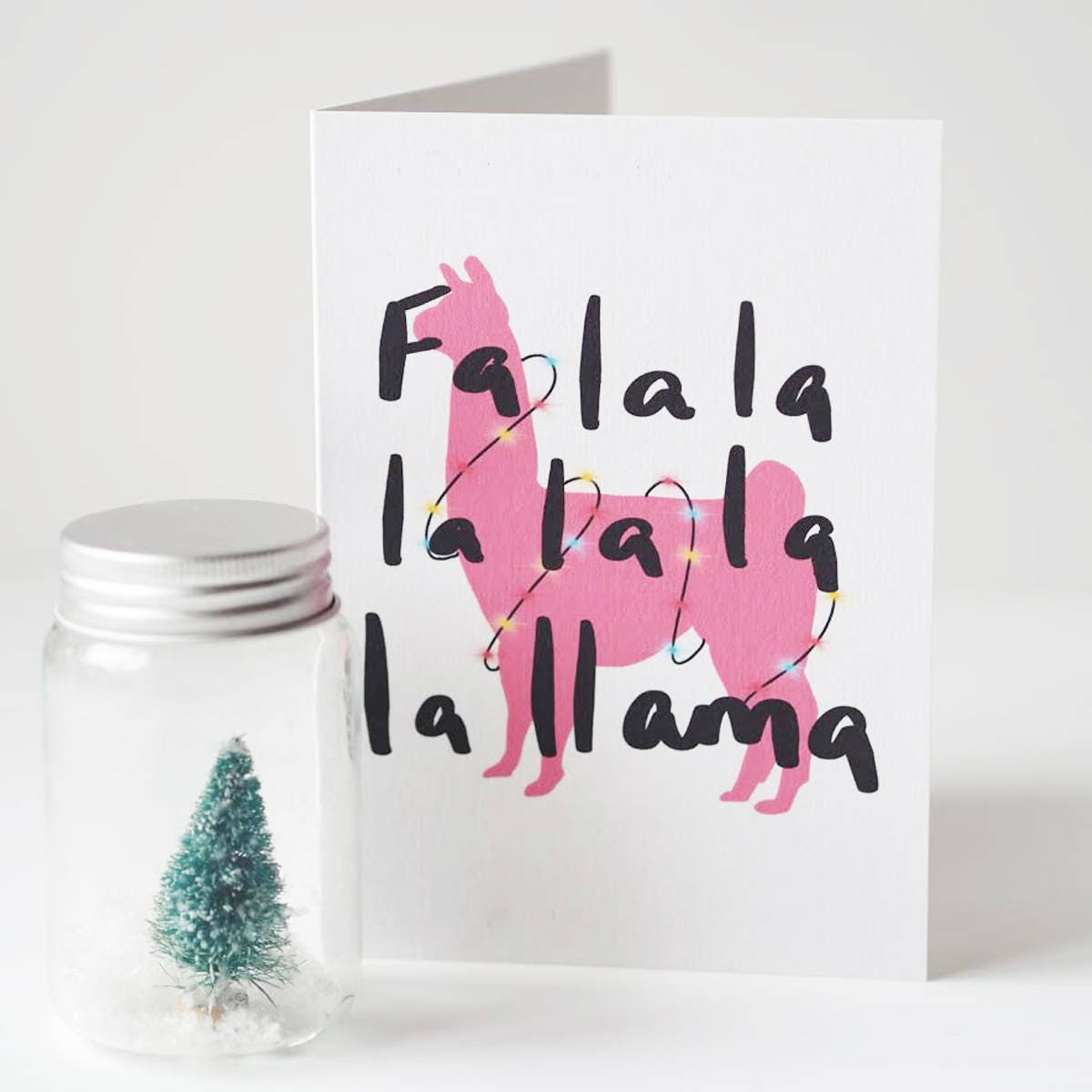 Fa La Llama Funny Christmas Card - Llama Christmas Card - Funny Christmas Card - Llama Card - Llama - Christmas Card