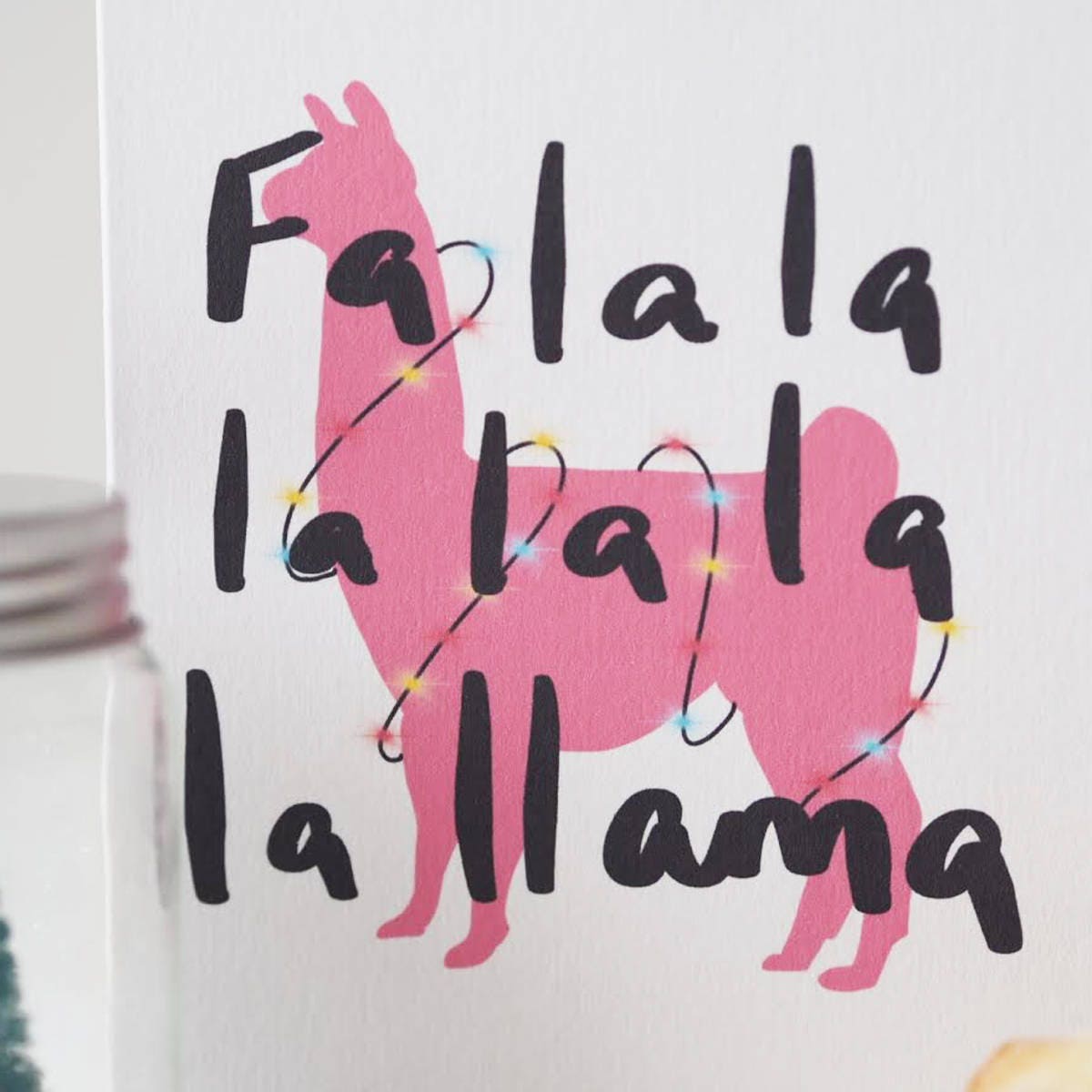 Fa La Llama Funny Christmas Card - Llama Christmas Card - Funny Christmas Card - Llama Card - Llama - Christmas Card