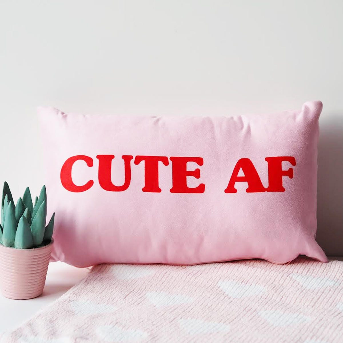 Cute AF Cushion - Cushion Gift For Her - Cute Cushion - Gift for Girlfriend - Oblong Cushion - Girls Cushion - Cute AF