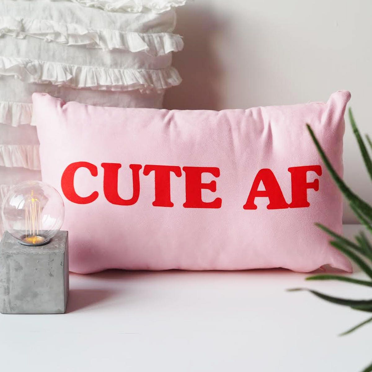 Cute AF Cushion - Cushion Gift For Her - Cute Cushion - Gift for Girlfriend - Oblong Cushion - Girls Cushion - Cute AF