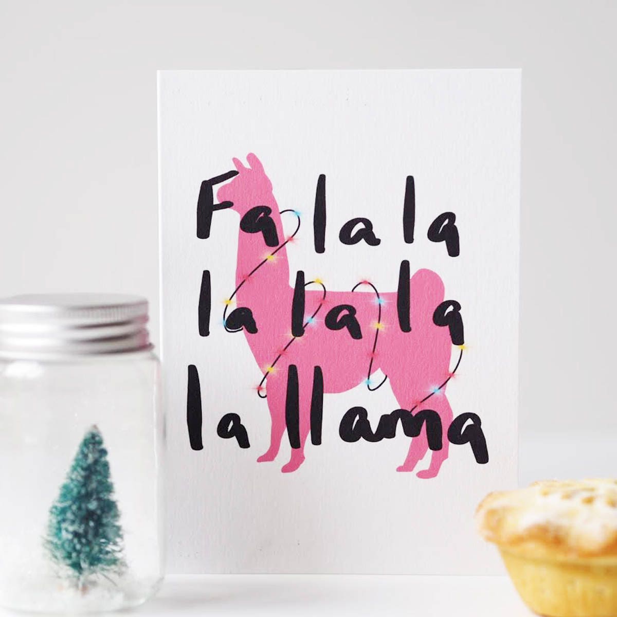 Fa La Llama Funny Christmas Card - Llama Christmas Card - Funny Christmas Card - Llama Card - Llama - Christmas Card