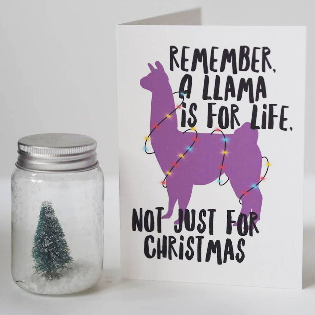 A Llama is for Life Funny Christmas Card - Llama Christmas Card - Funny Christmas Card - Llama Card - Llama - Christmas Card