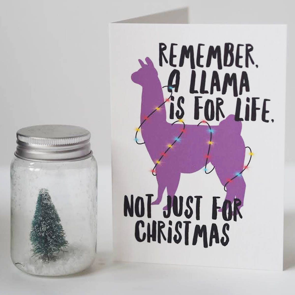 A Llama is for Life Funny Christmas Card - Llama Christmas Card - Funny Christmas Card - Llama Card - Llama - Christmas Card