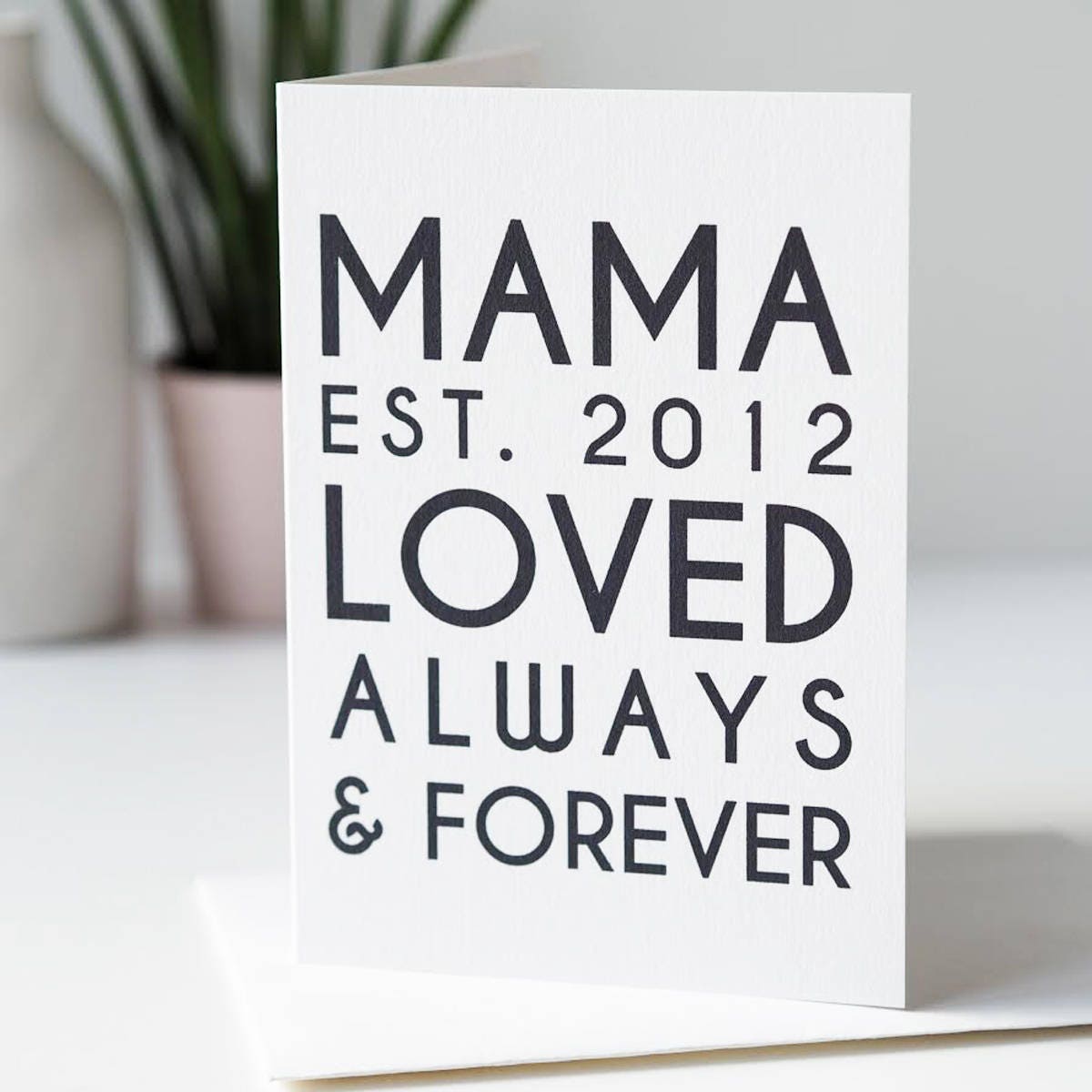 Mama Est. Personalised Mother's Day Card - Personalised Mother's Day Card - Mama Card - Mother's Day Card - Card For Mum - Card For Mom