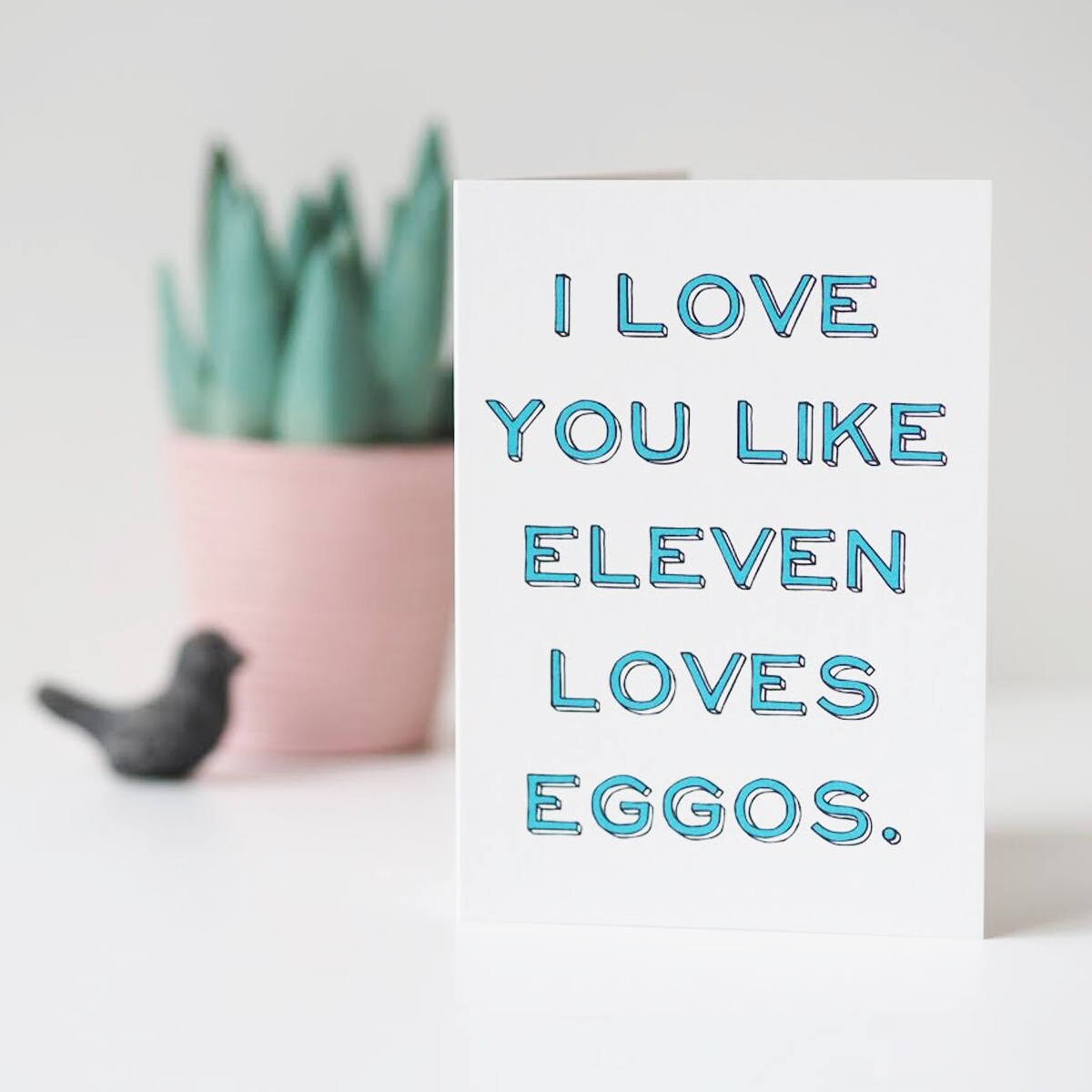 Love You Like Eleven Likes Eggos - Funny Valentine's Day Card - Stranger Things Card - Anniversary Card - Eggos - Valentines Card