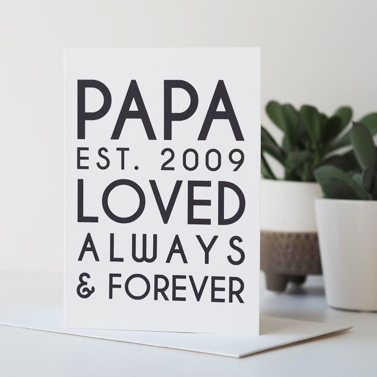 Personalised PAPA Est Father's Day Card - Father's Day Card - Card for Daddy - Personalised Father's Day Card - PAPA Card - Card for Dad