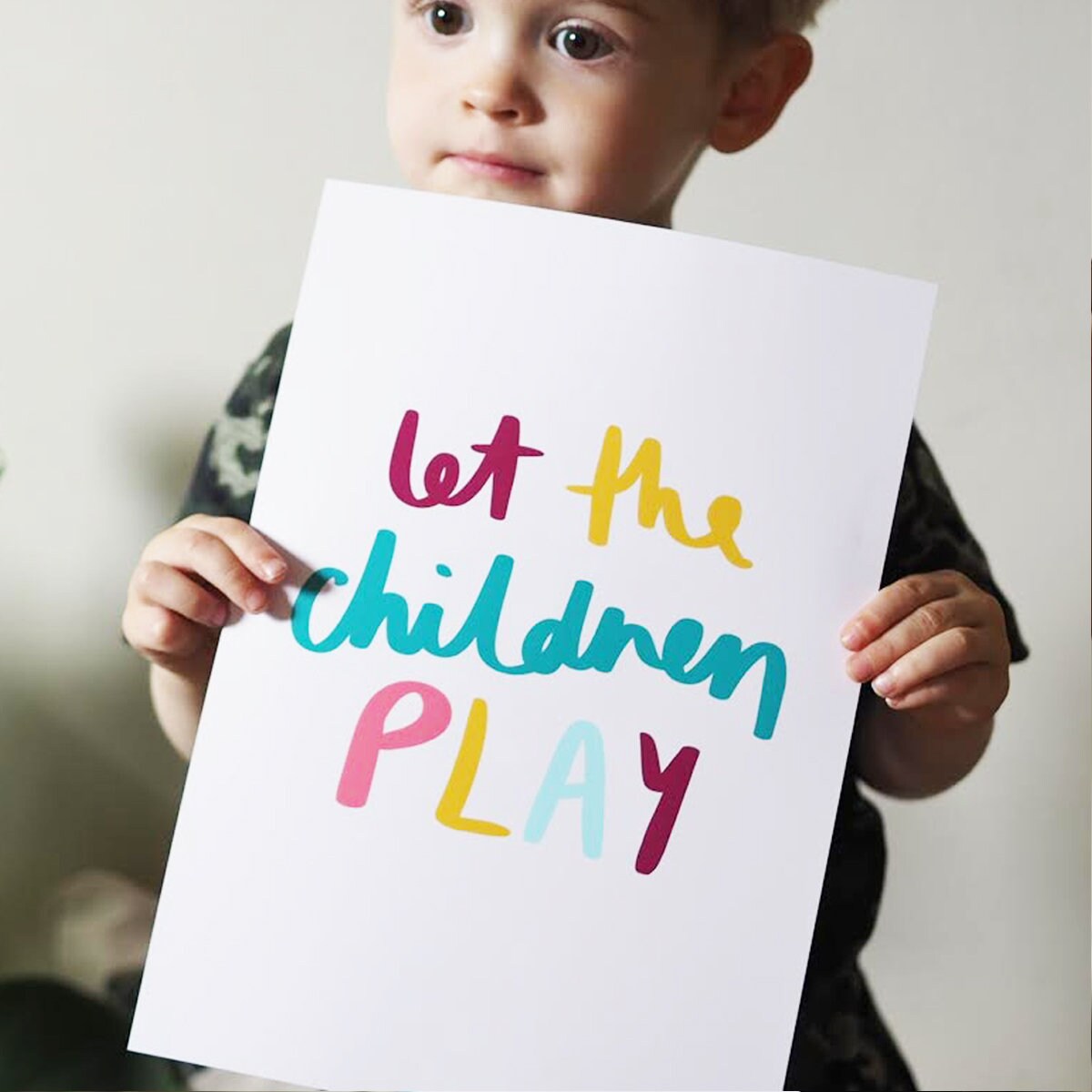 Let The Children Play Hand Lettered Kids Art Print
