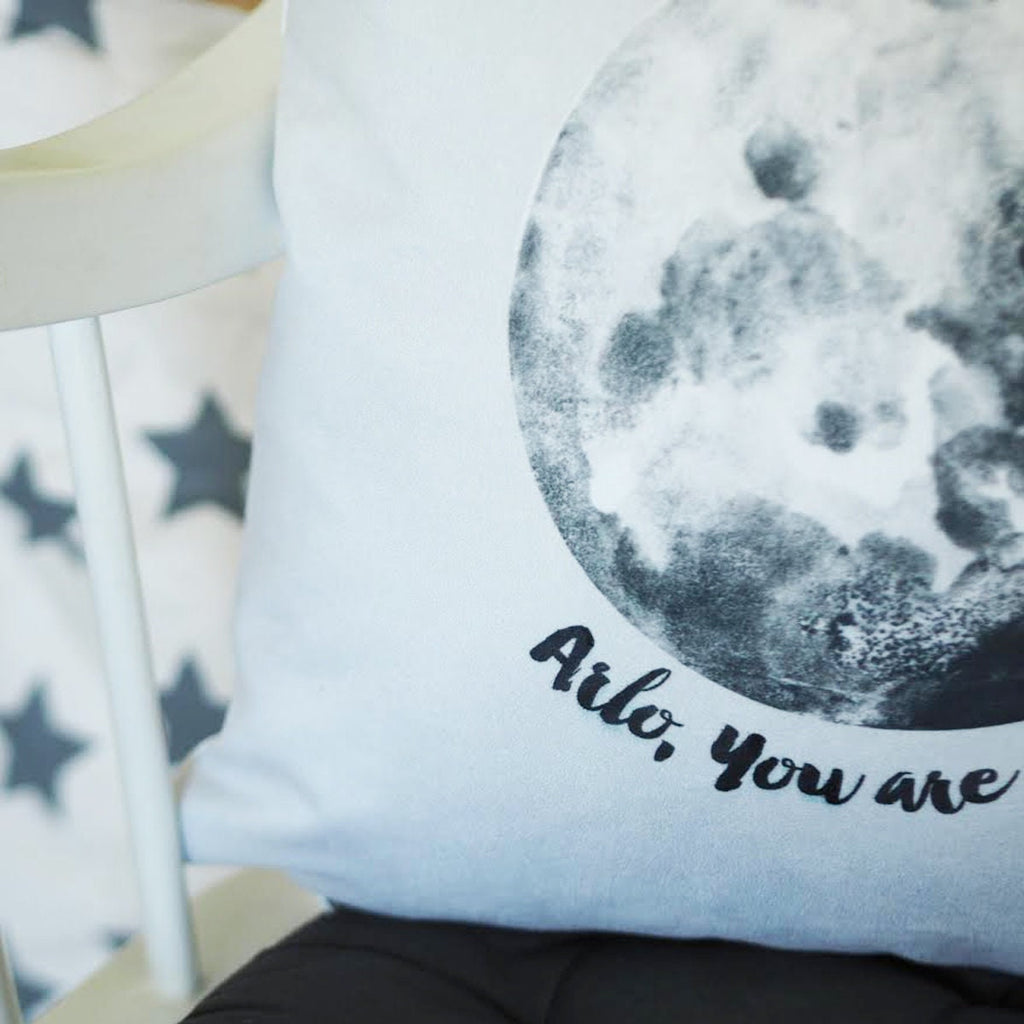 Personalised You Are Loved Cushion - Moon Cushion - Personalised Cushion - You Are Loved - Nursery Gift - New Baby Gift - Children's Cushion