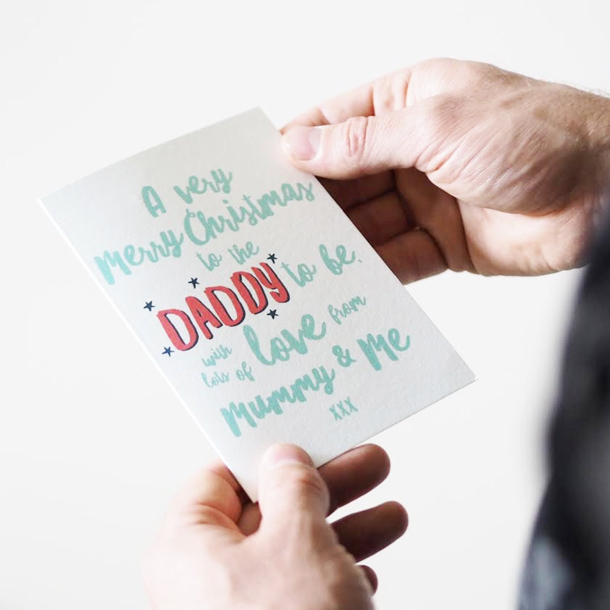 Daddy To Be Christmas Card - Merry Christmas Daddy To Be- Christmas Card From The Bump - Mummy & Me - New Dad Christmas Card