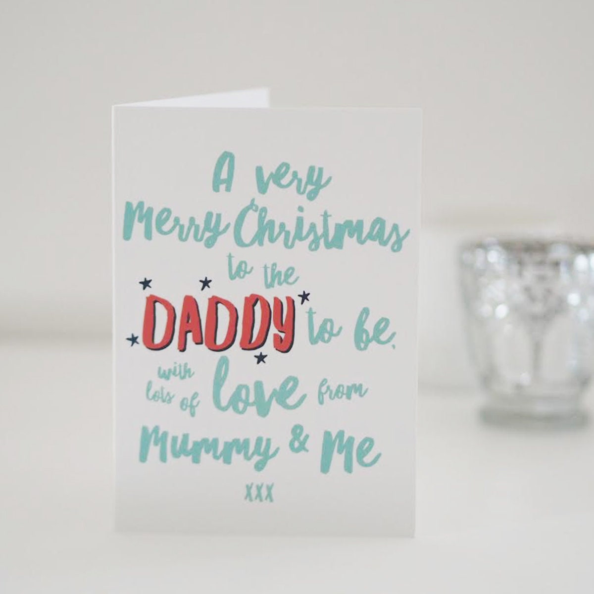 Daddy To Be Christmas Card - Merry Christmas Daddy To Be- Christmas Card From The Bump - Mummy & Me - New Dad Christmas Card