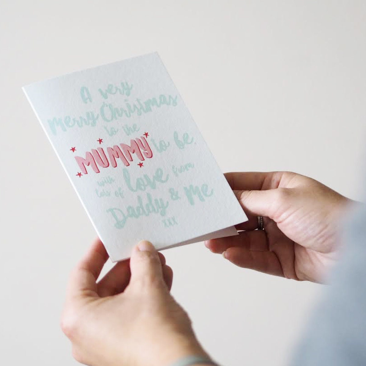 Mummy To Be Christmas Card - Merry Christmas Mummy To Be- Christmas Card From The Bump - Daddy & Me - New Mum Christmas Card