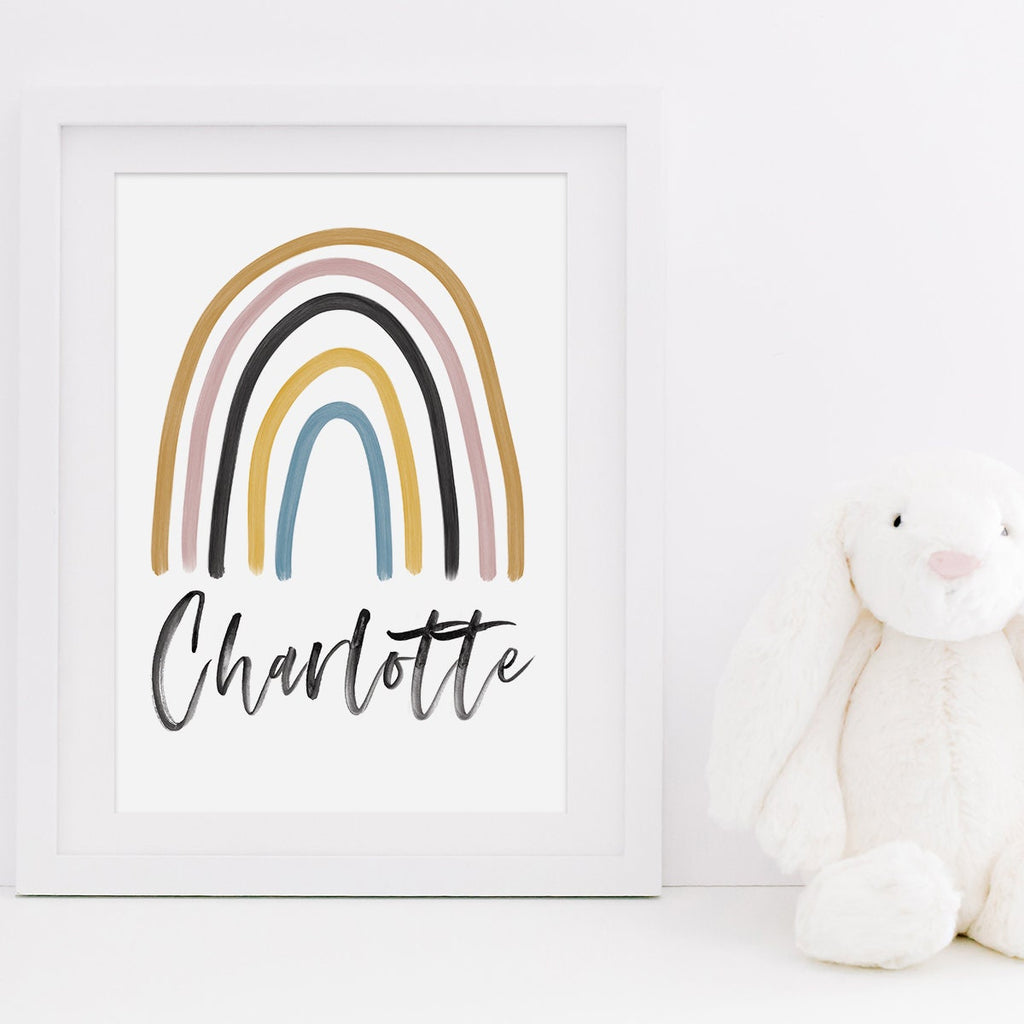 Personalised Rainbow Print - Rainbow Nursery Print - Rainbow Print - New Baby Gift - Personalised Typography Print - Kids Print