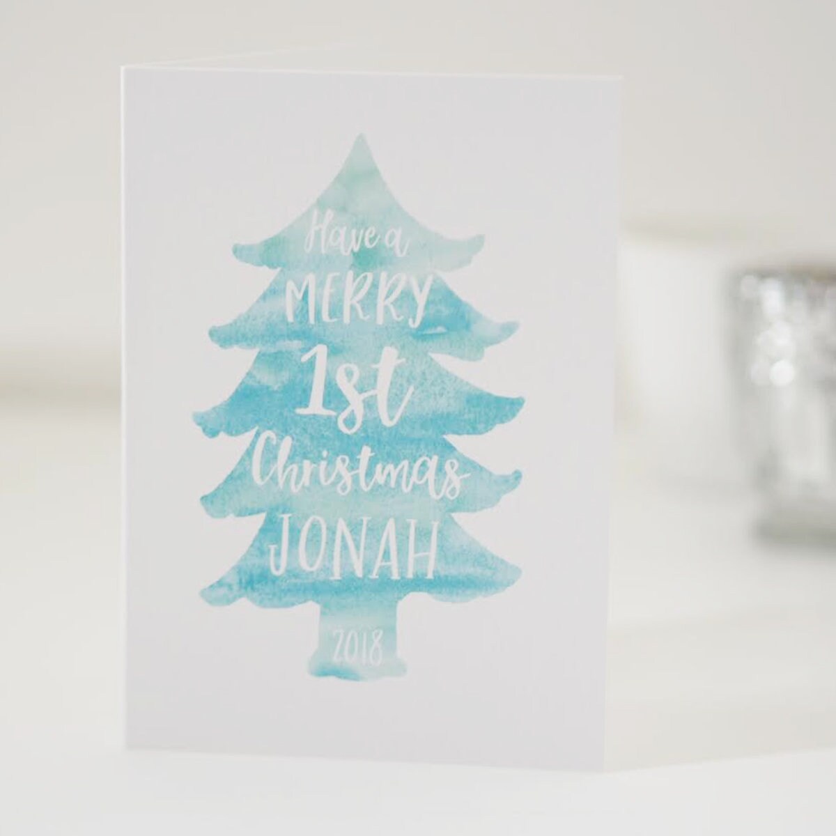 Baby's First Christmas Card - Personalised First Christmas Card - Baby Girl Christmas Card - Baby Boy Christmas Card - First Christmas