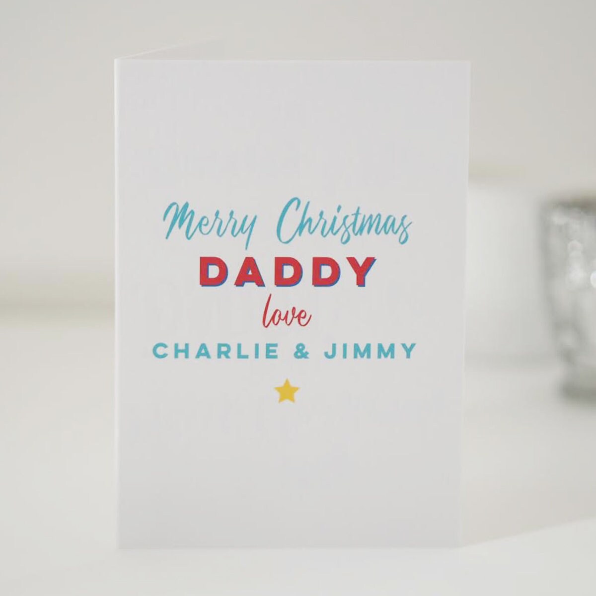 Personalised Merry Christmas Daddy Card - Christmas Card for Dad - Christmas Card from the Children - Merry Christmas Daddy - Father