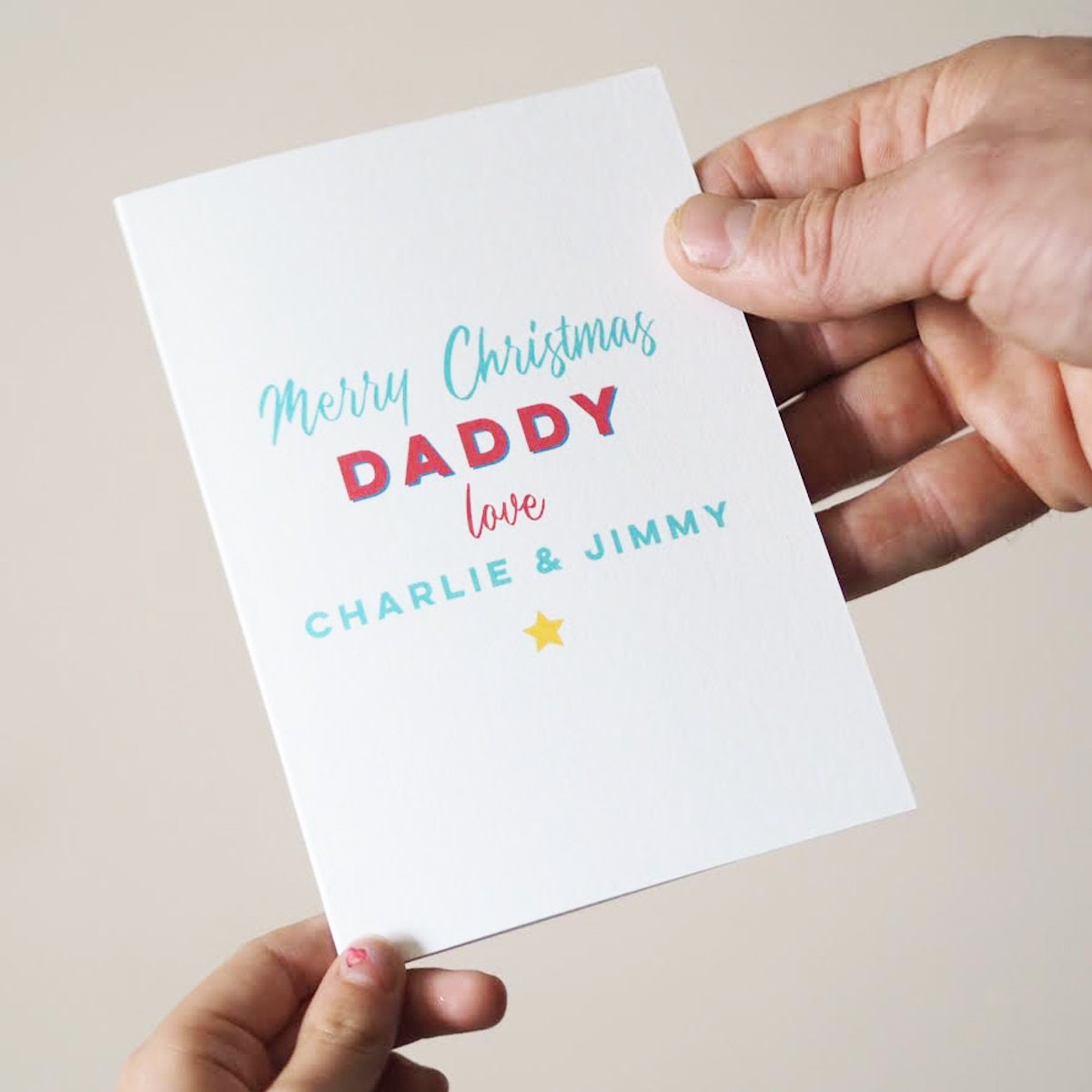 Personalised Merry Christmas Daddy Card - Christmas Card for Dad - Christmas Card from the Children - Merry Christmas Daddy - Father
