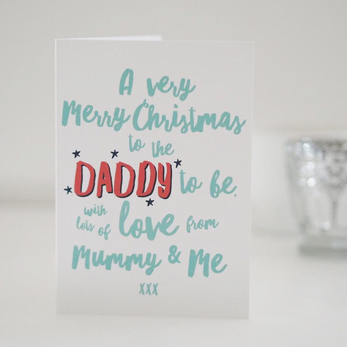 Daddy To Be Christmas Card - Merry Christmas Daddy To Be- Christmas Card From The Bump - Mummy & Me - New Dad Christmas Card