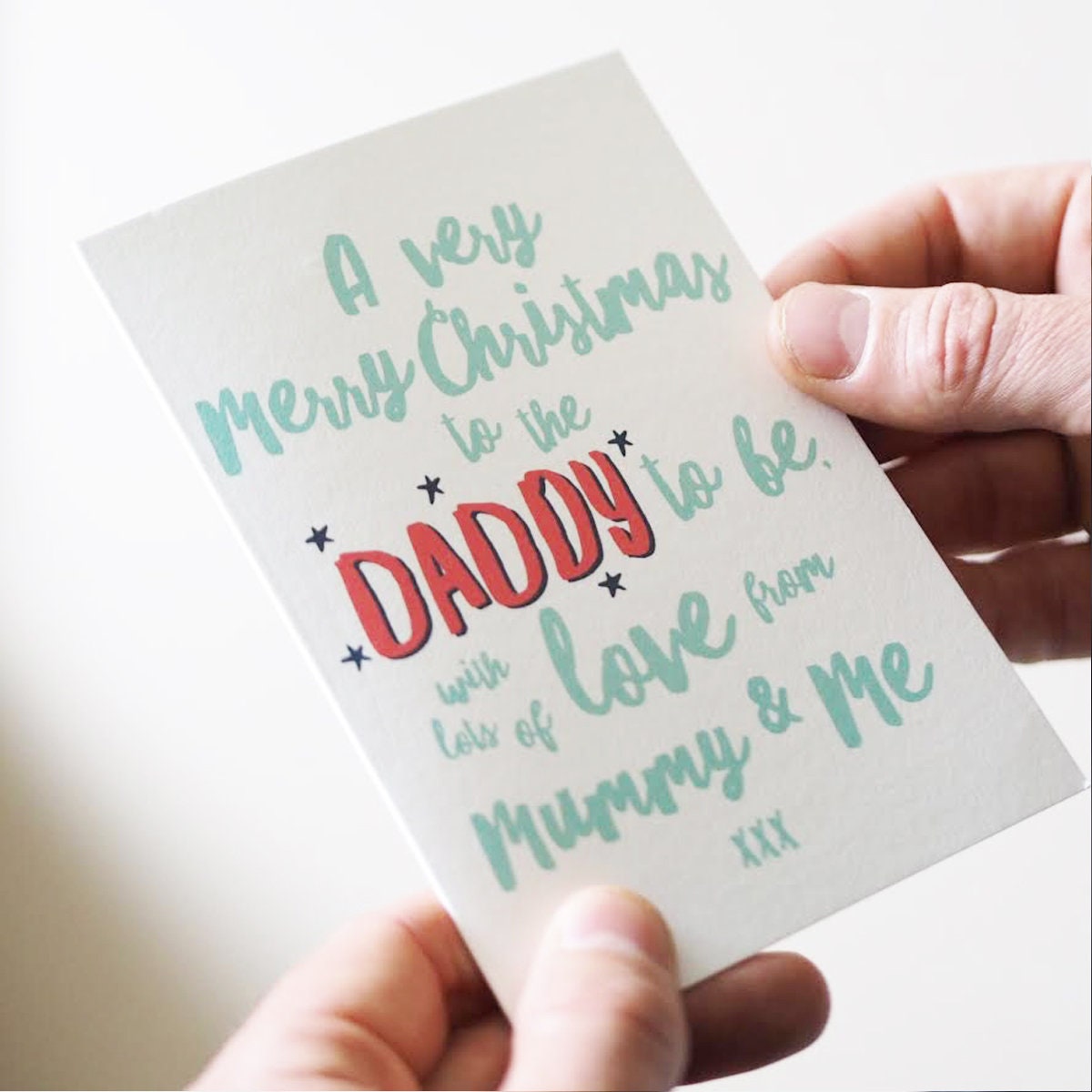 Daddy To Be Christmas Card - Merry Christmas Daddy To Be- Christmas Card From The Bump - Mummy & Me - New Dad Christmas Card