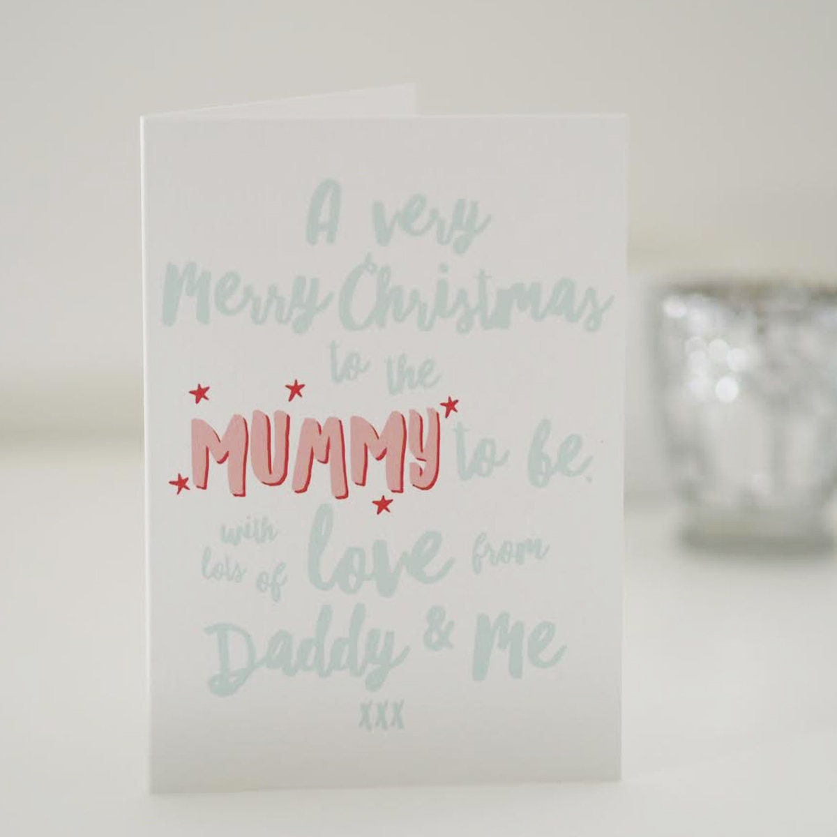 Mummy To Be Christmas Card - Merry Christmas Mummy To Be- Christmas Card From The Bump - Daddy & Me - New Mum Christmas Card