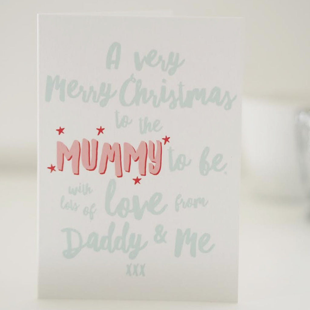 Mummy To Be Christmas Card - Merry Christmas Mummy To Be- Christmas Card From The Bump - Daddy & Me - New Mum Christmas Card
