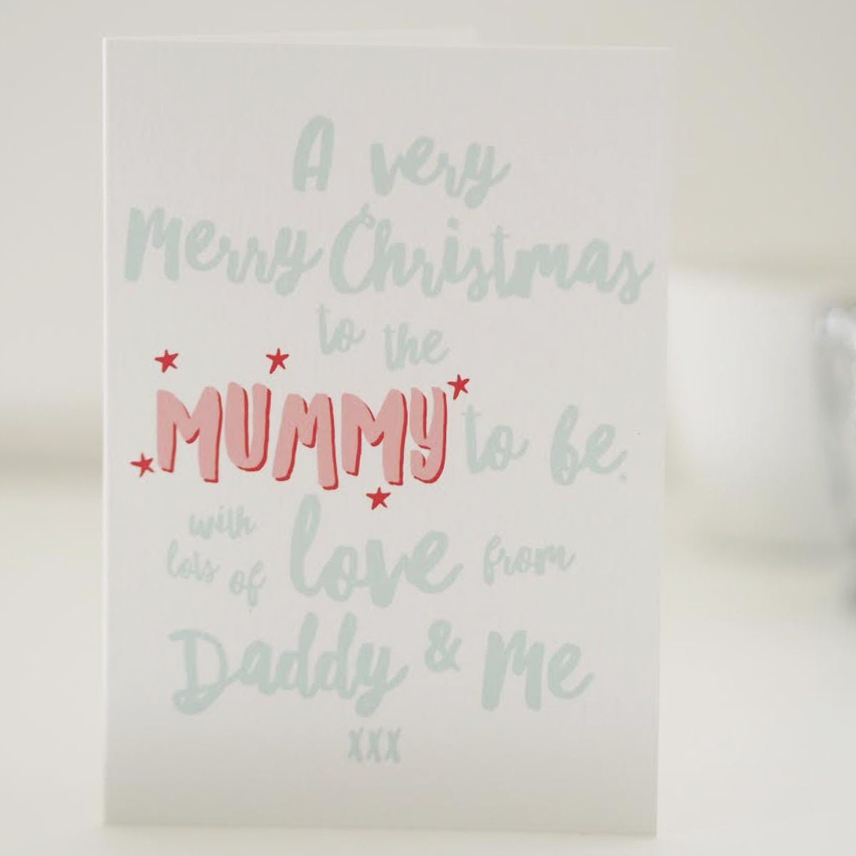 Mummy To Be Christmas Card - Merry Christmas Mummy To Be- Christmas Card From The Bump - Daddy & Me - New Mum Christmas Card