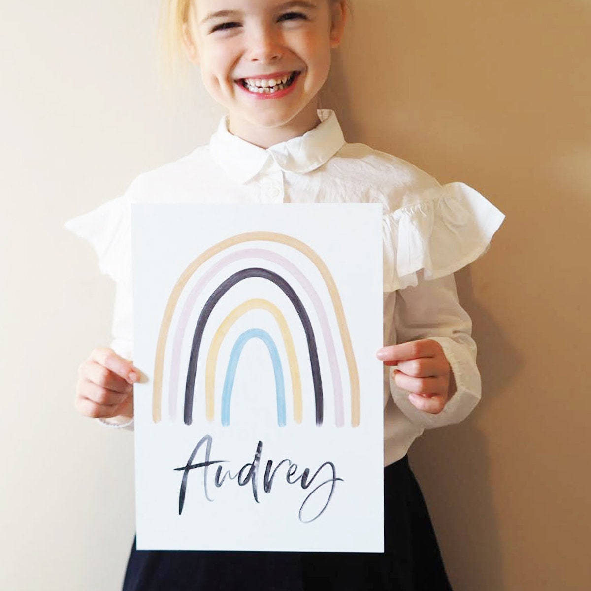 Personalised Rainbow Print - Rainbow Nursery Print - Rainbow Print - New Baby Gift - Personalised Typography Print - Kids Print