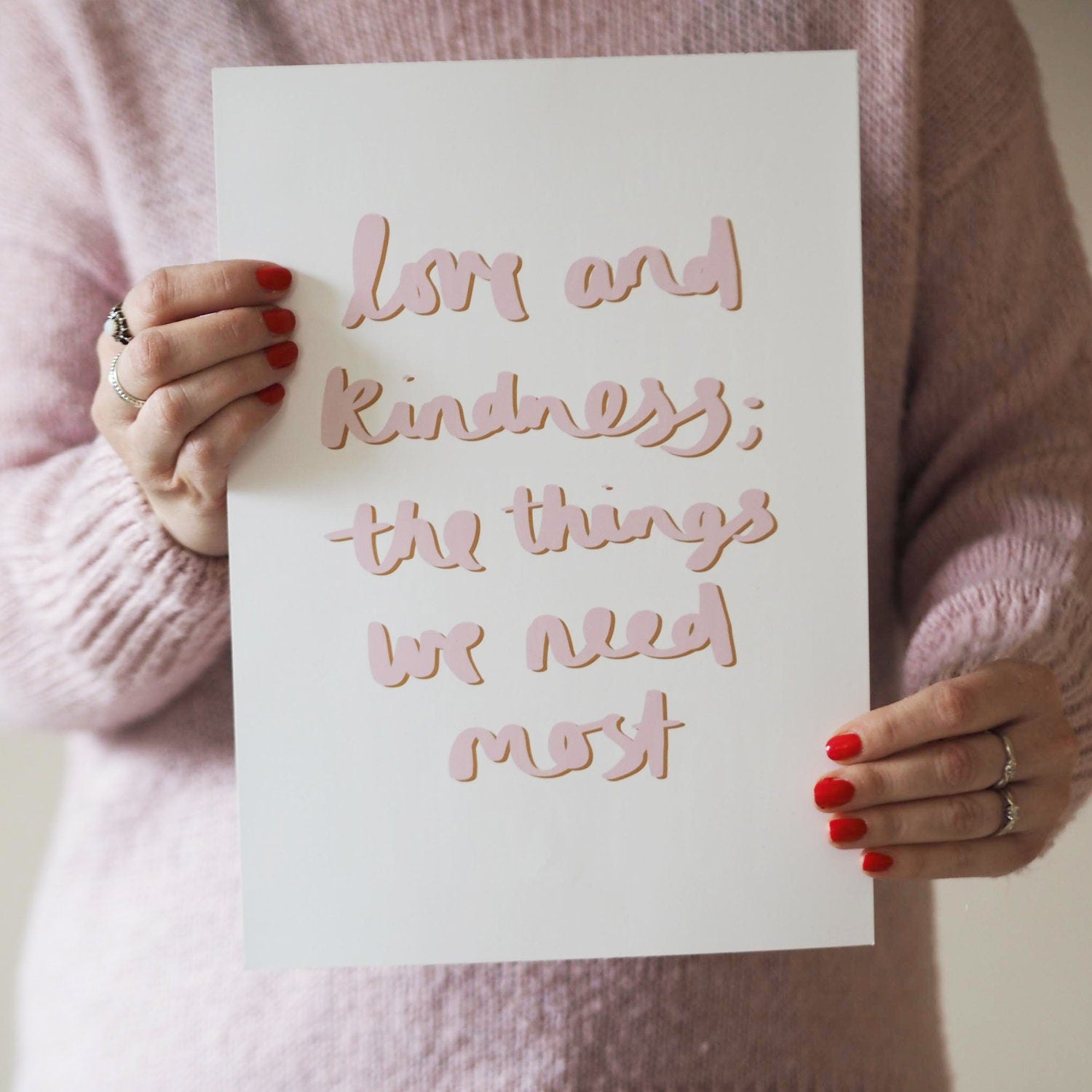 Love & Kindness Typography Quote Print - Hand Lettered Print - Hand Lettering - Quote Print - Print for Children - Dr Zeuss - Typography