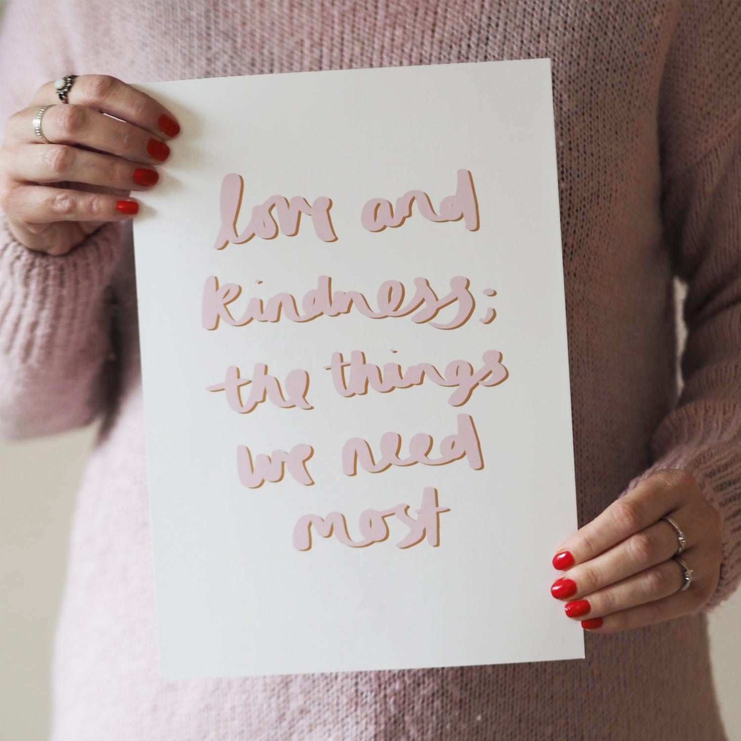 Love & Kindness Typography Quote Print - Hand Lettered Print - Hand Lettering - Quote Print - Print for Children - Dr Zeuss - Typography