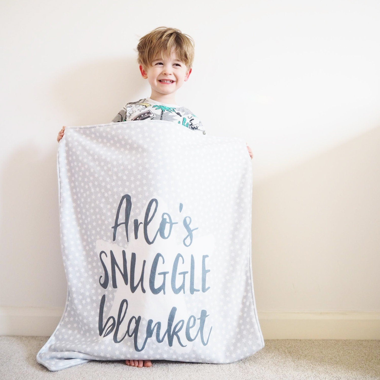 Personalised Name Snuggle Blanket - New Baby Keepsake - Baby Blanket - Personalised New Baby Gift - New Baby Gift - Star Blanket - Snuggle