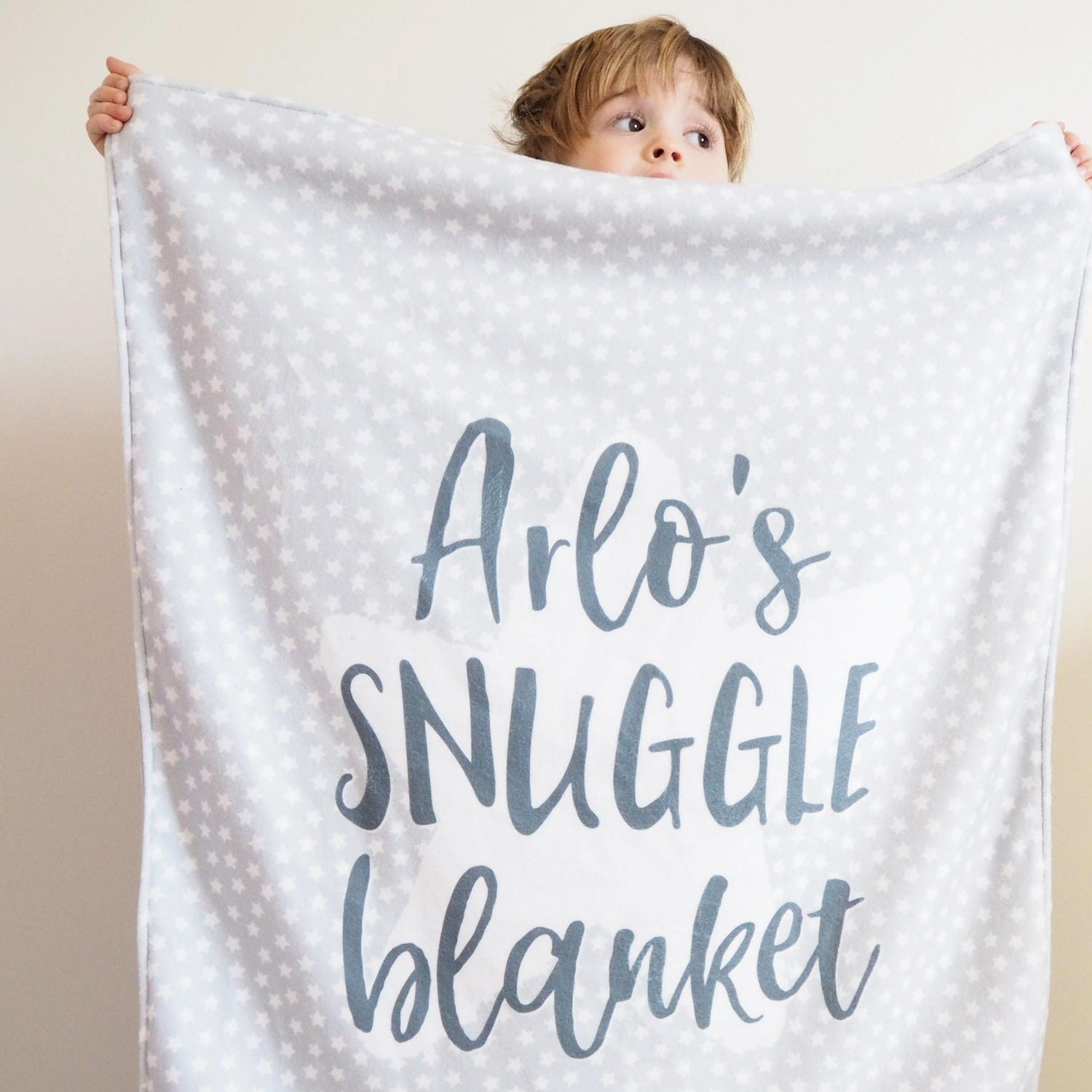 Personalised Name Snuggle Blanket - New Baby Keepsake - Baby Blanket - Personalised New Baby Gift - New Baby Gift - Star Blanket - Snuggle