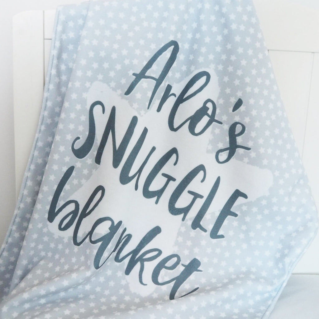 Personalised Name Snuggle Blanket - New Baby Keepsake - Baby Blanket - Personalised New Baby Gift - New Baby Gift - Star Blanket - Snuggle