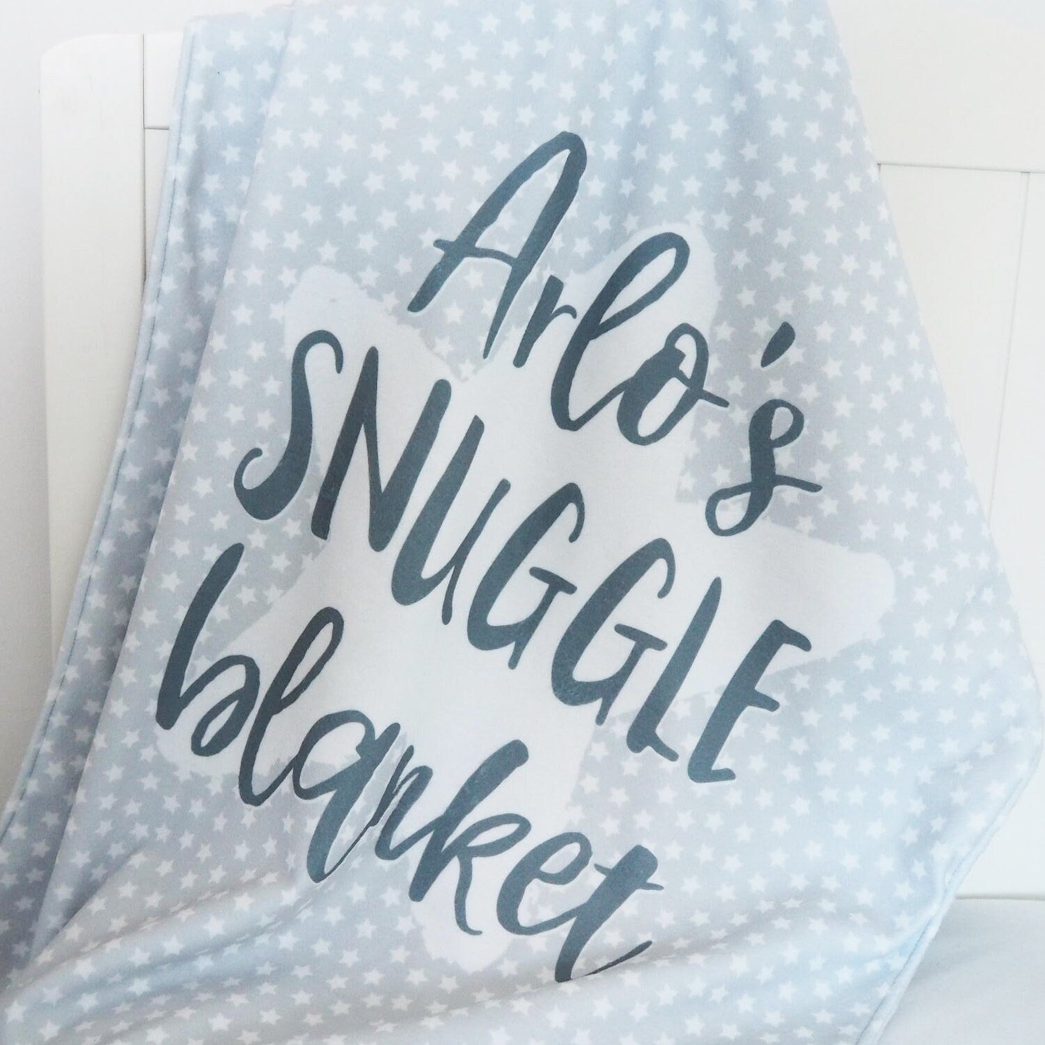 Personalised Name Snuggle Blanket - New Baby Keepsake - Baby Blanket - Personalised New Baby Gift - New Baby Gift - Star Blanket - Snuggle