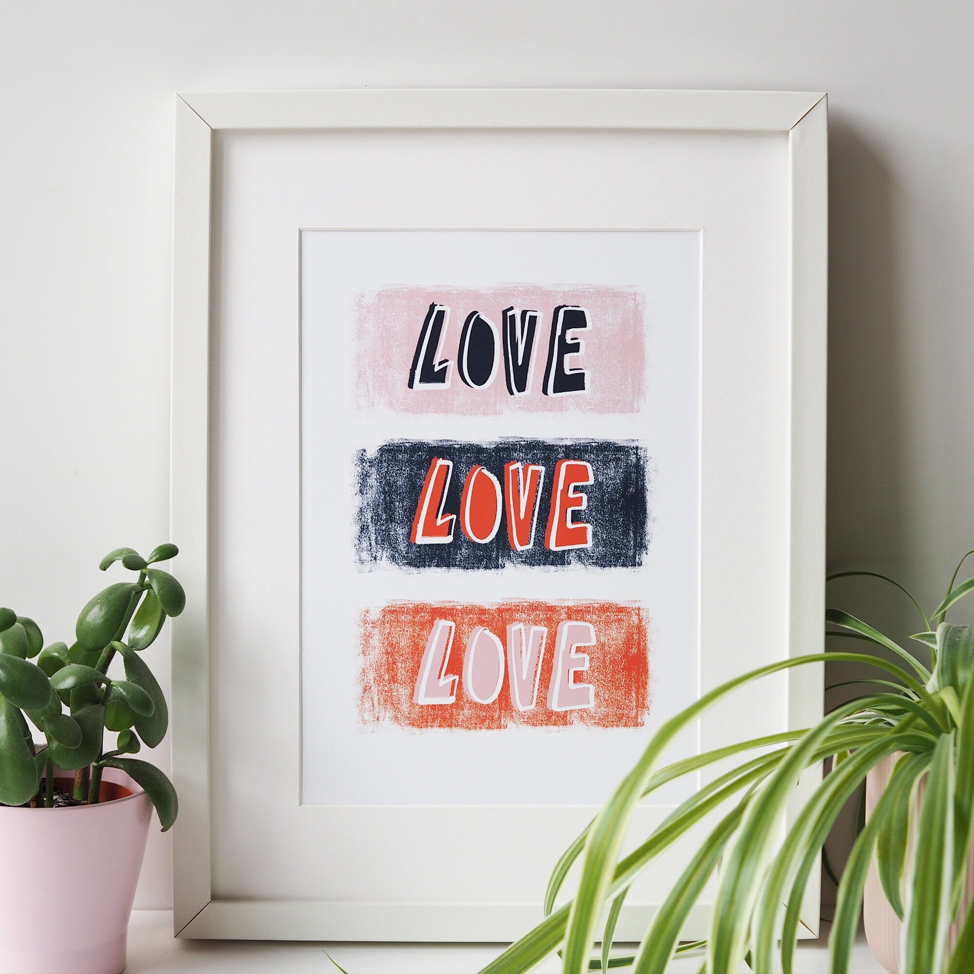 Love Typography Hand Lettered Art Print