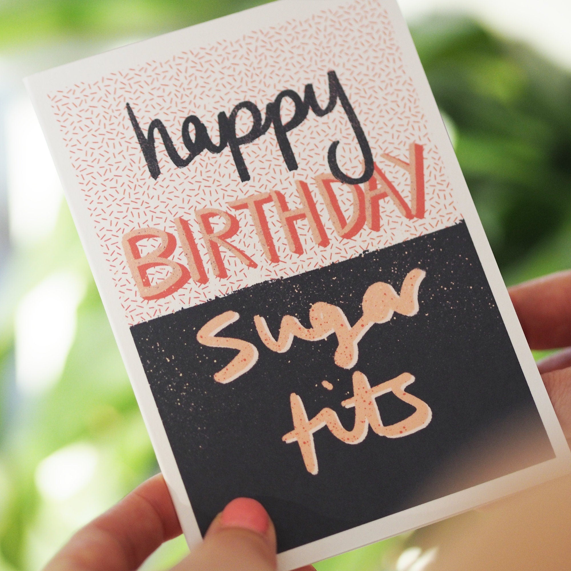 Happy Birthday Sugar Tits Card - Birthday Card For Her - Funny Card For Friend