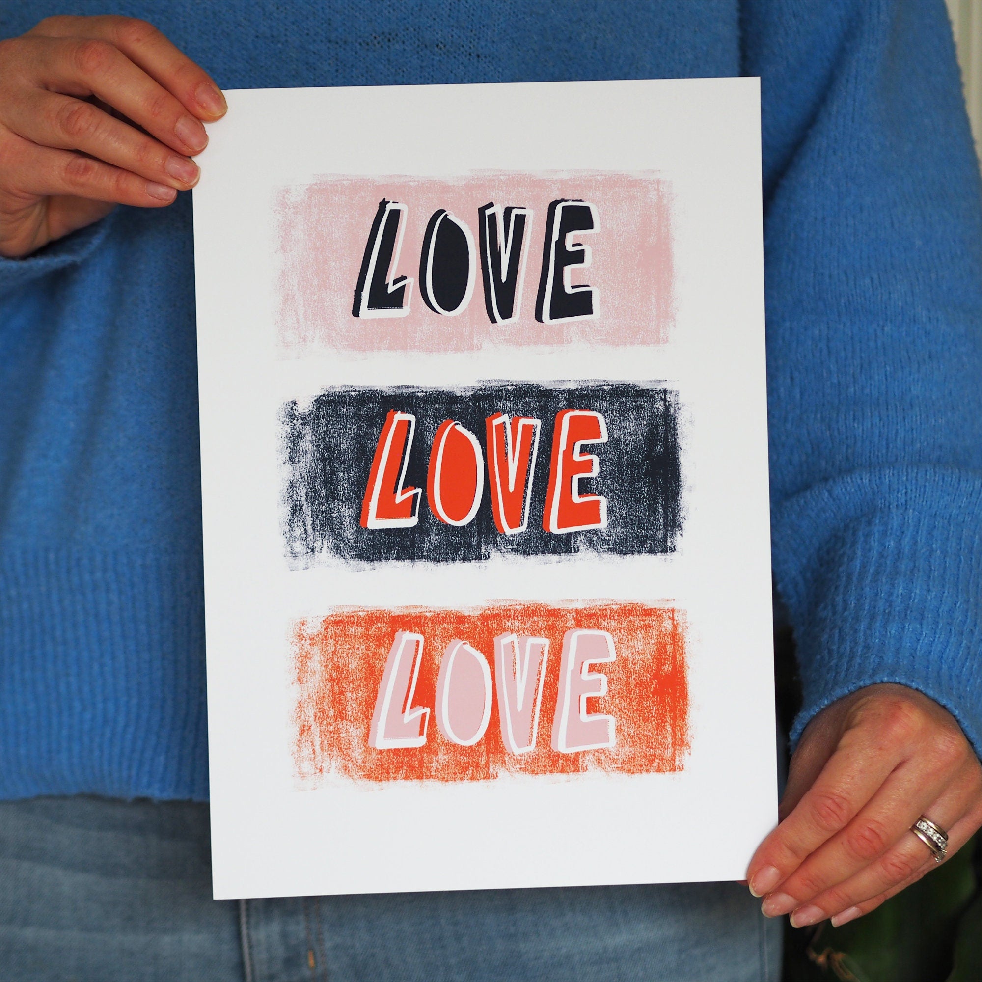 Love Typography Hand Lettered Art Print