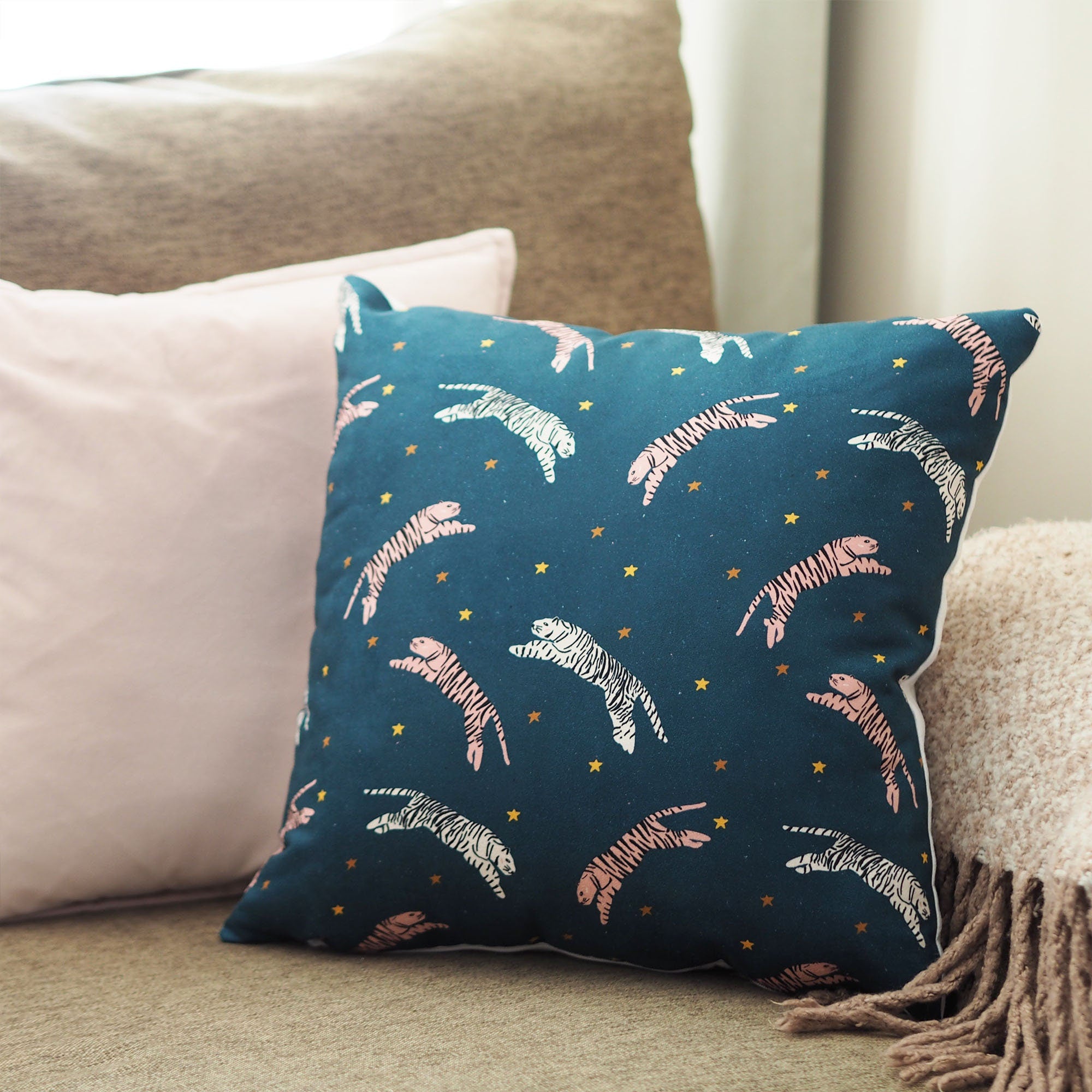 Tigers In The Stars Cushion