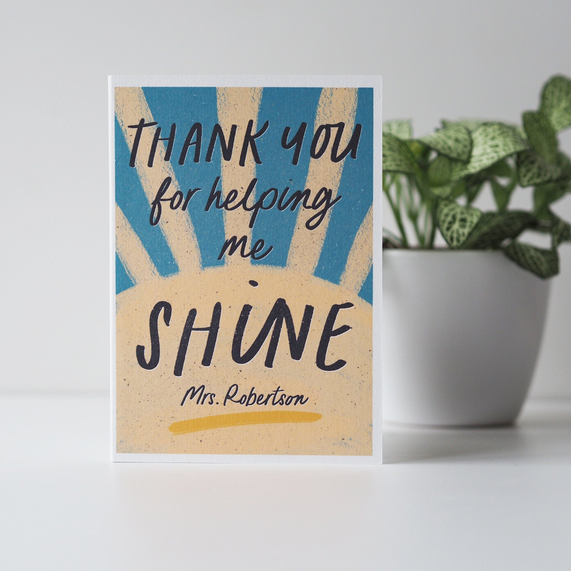 Helping Me Shine Thank You Teacher End Of Term Card