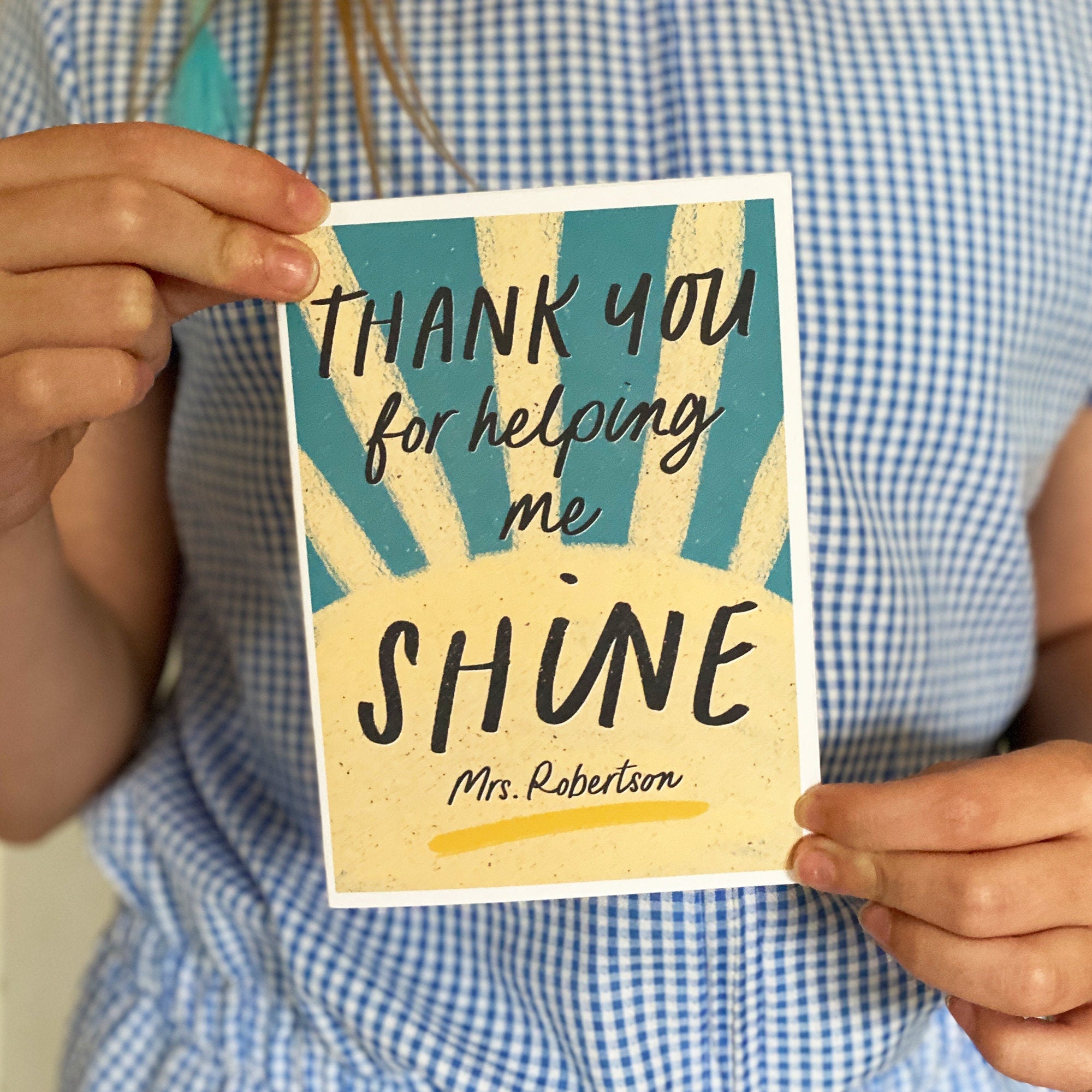 Helping Me Shine Thank You Teacher End Of Term Card