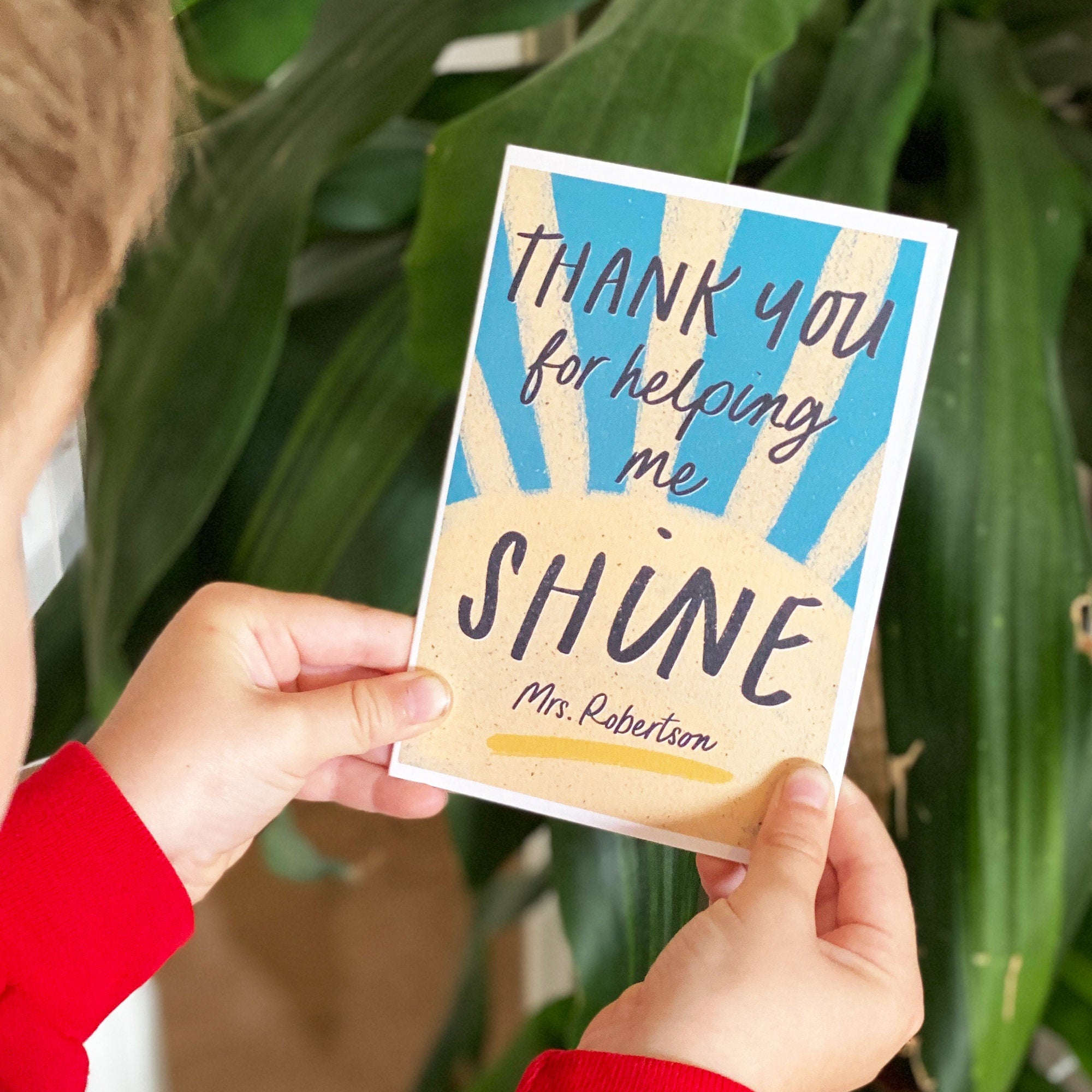 Helping Me Shine Thank You Teacher End Of Term Card