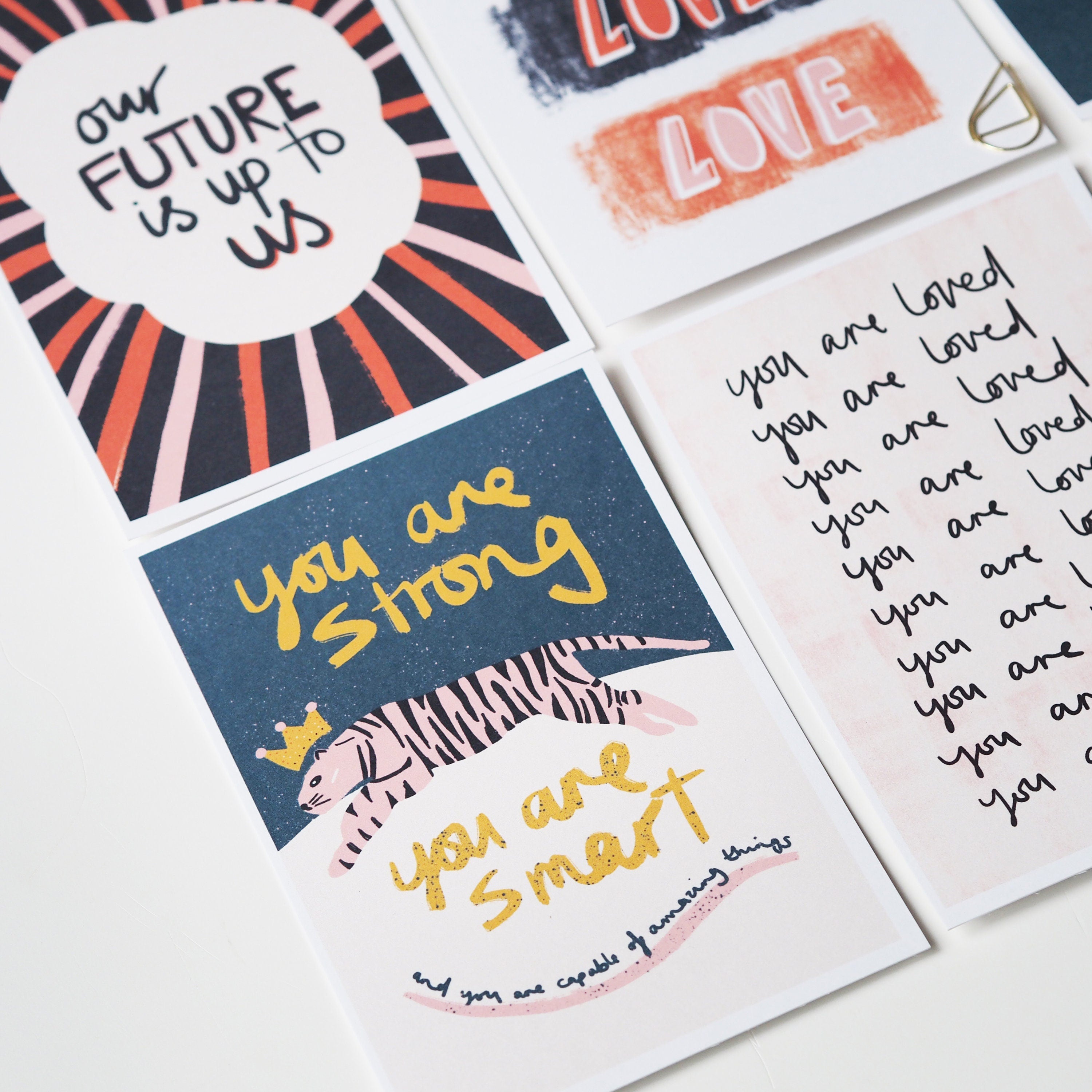 Postcards of Positivity, Set of 6 A6 postcards