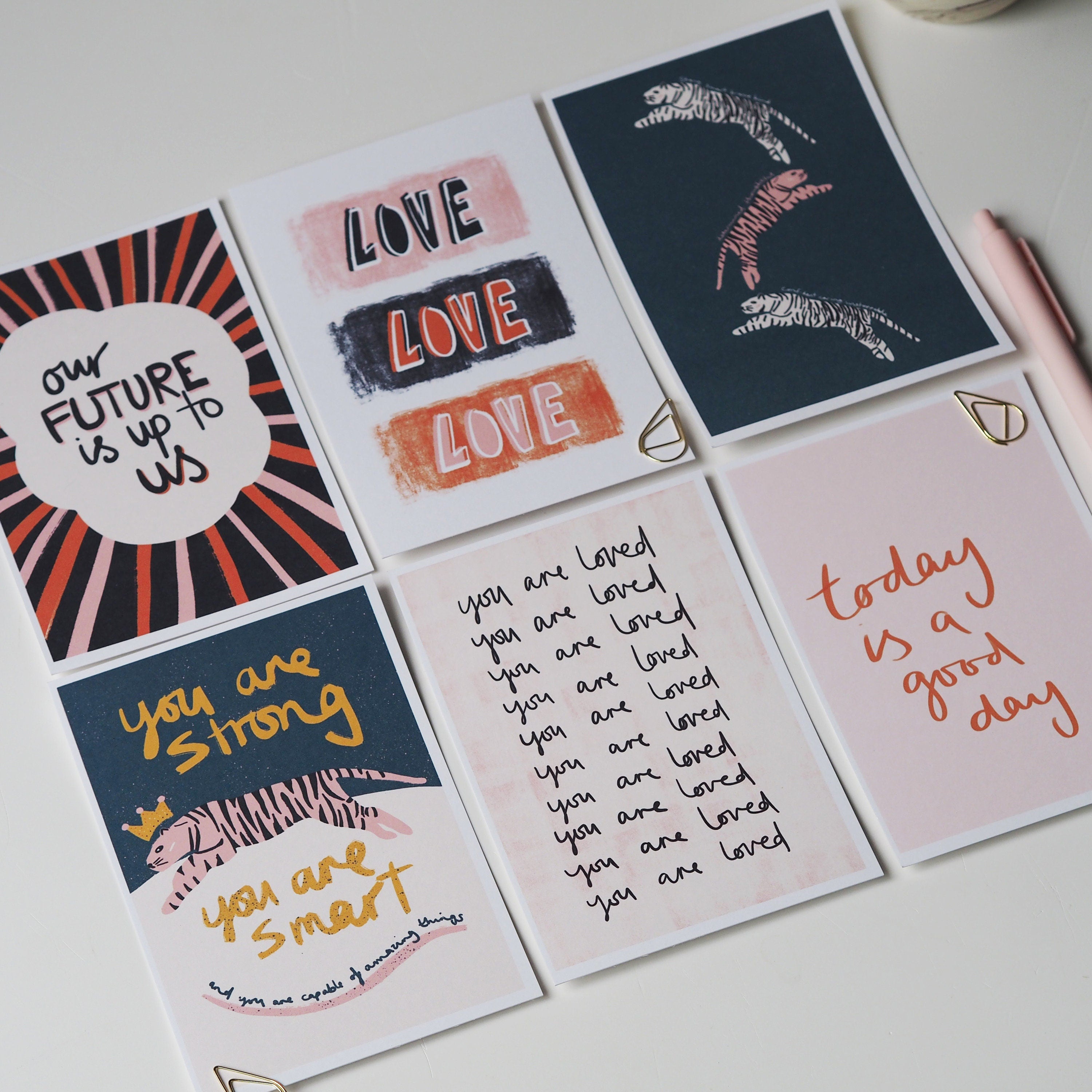 Postcards of Positivity, Set of 6 A6 postcards