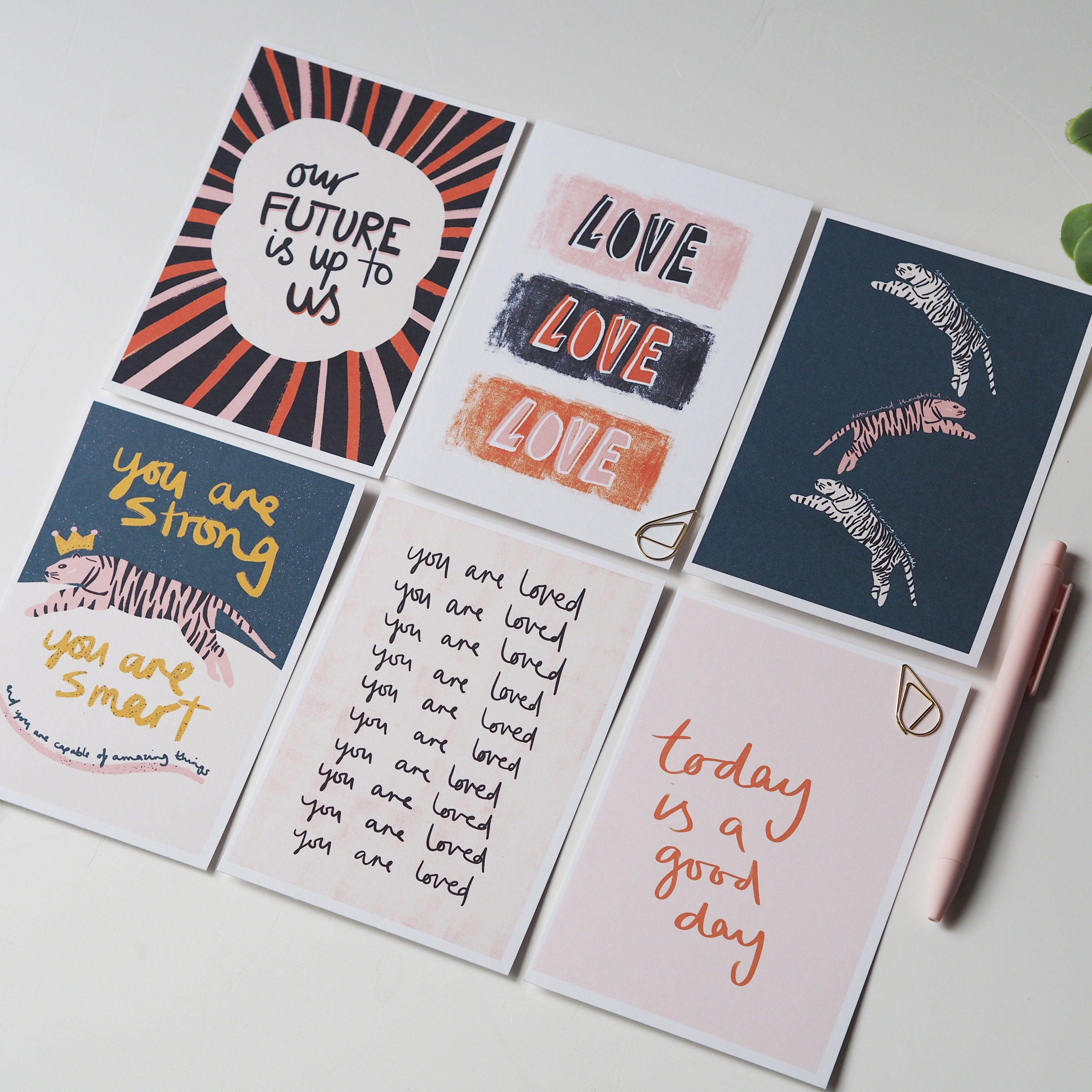 Postcards of Positivity, Set of 6 A6 postcards