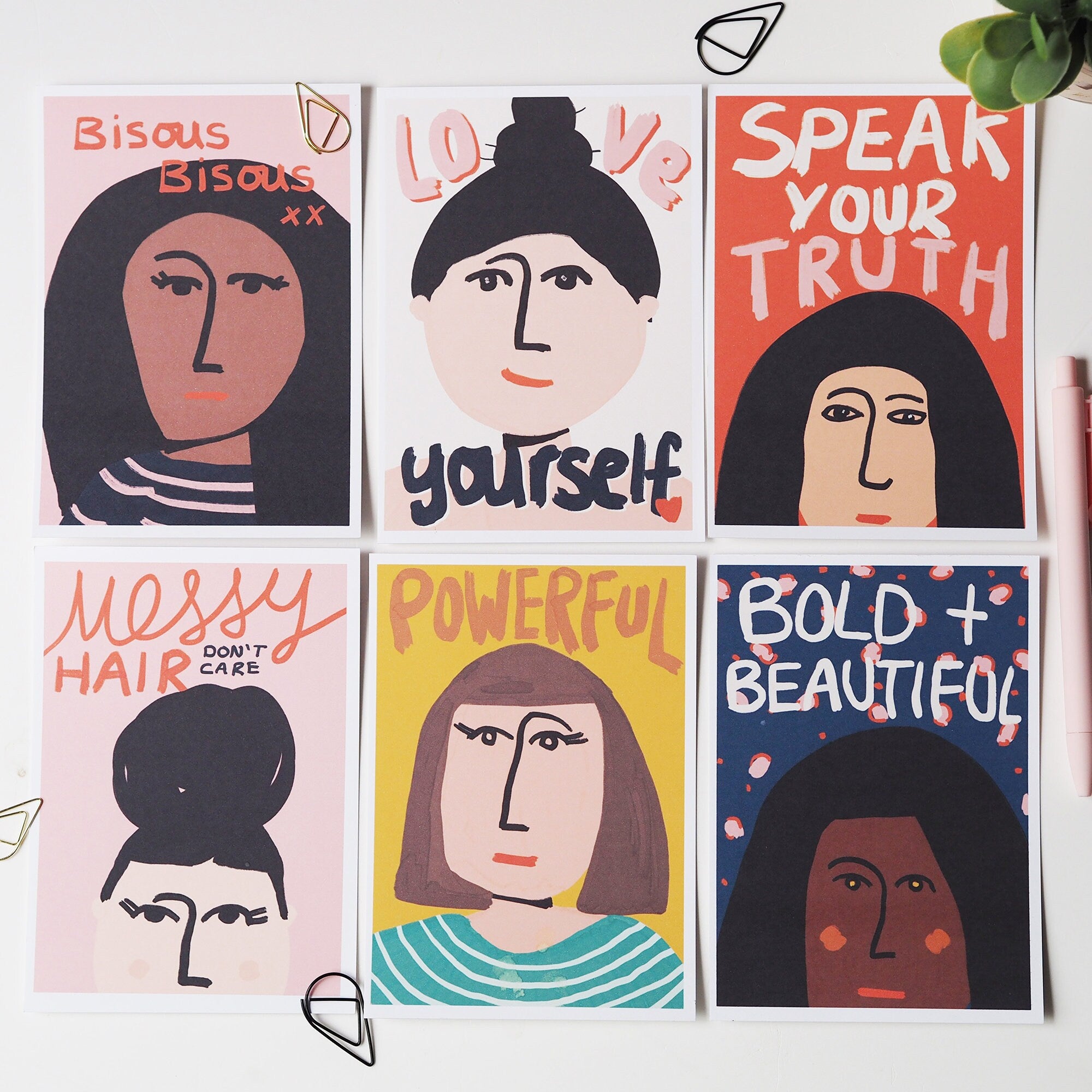 The Ladies, Set of 6 A6 postcards