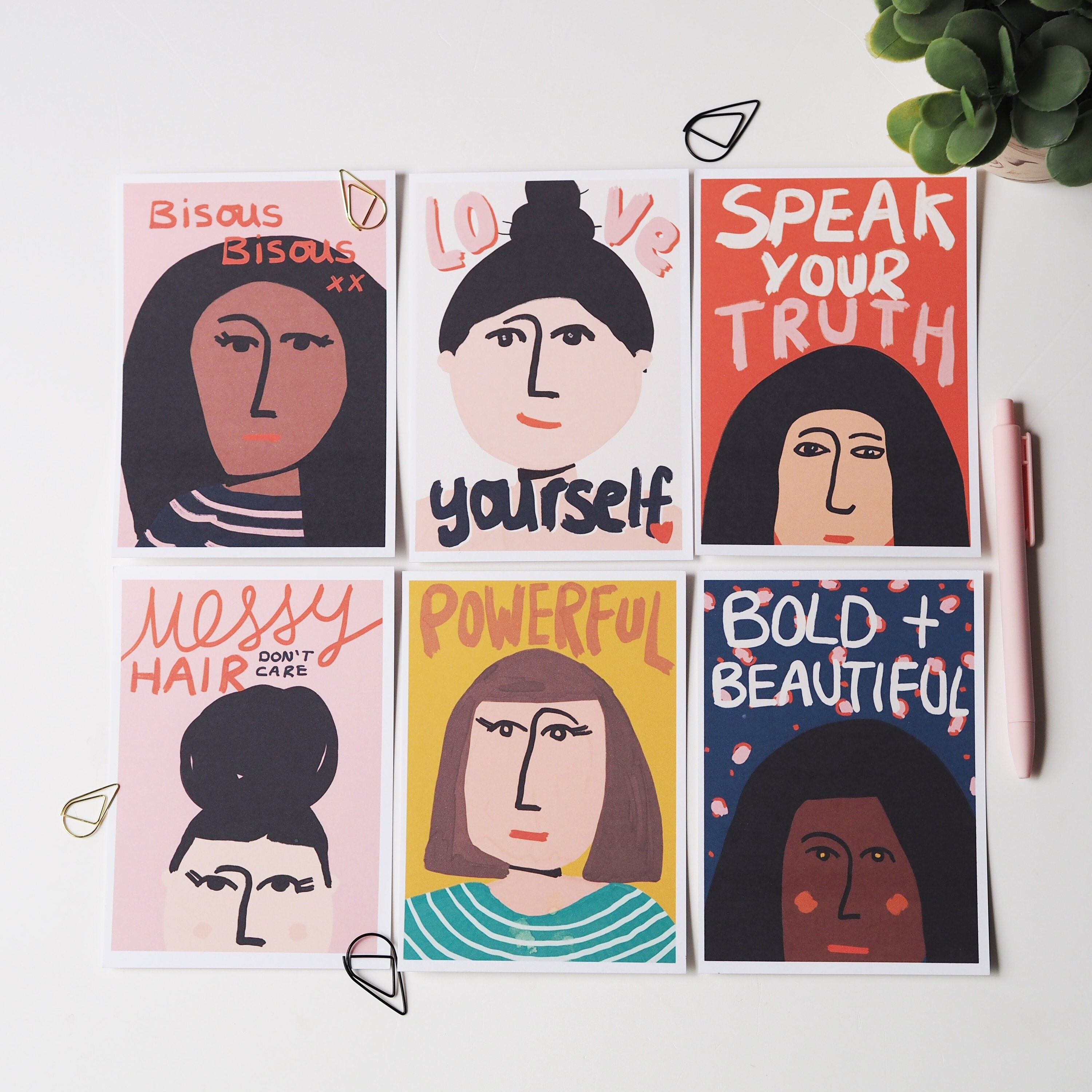The Ladies, Set of 6 A6 postcards