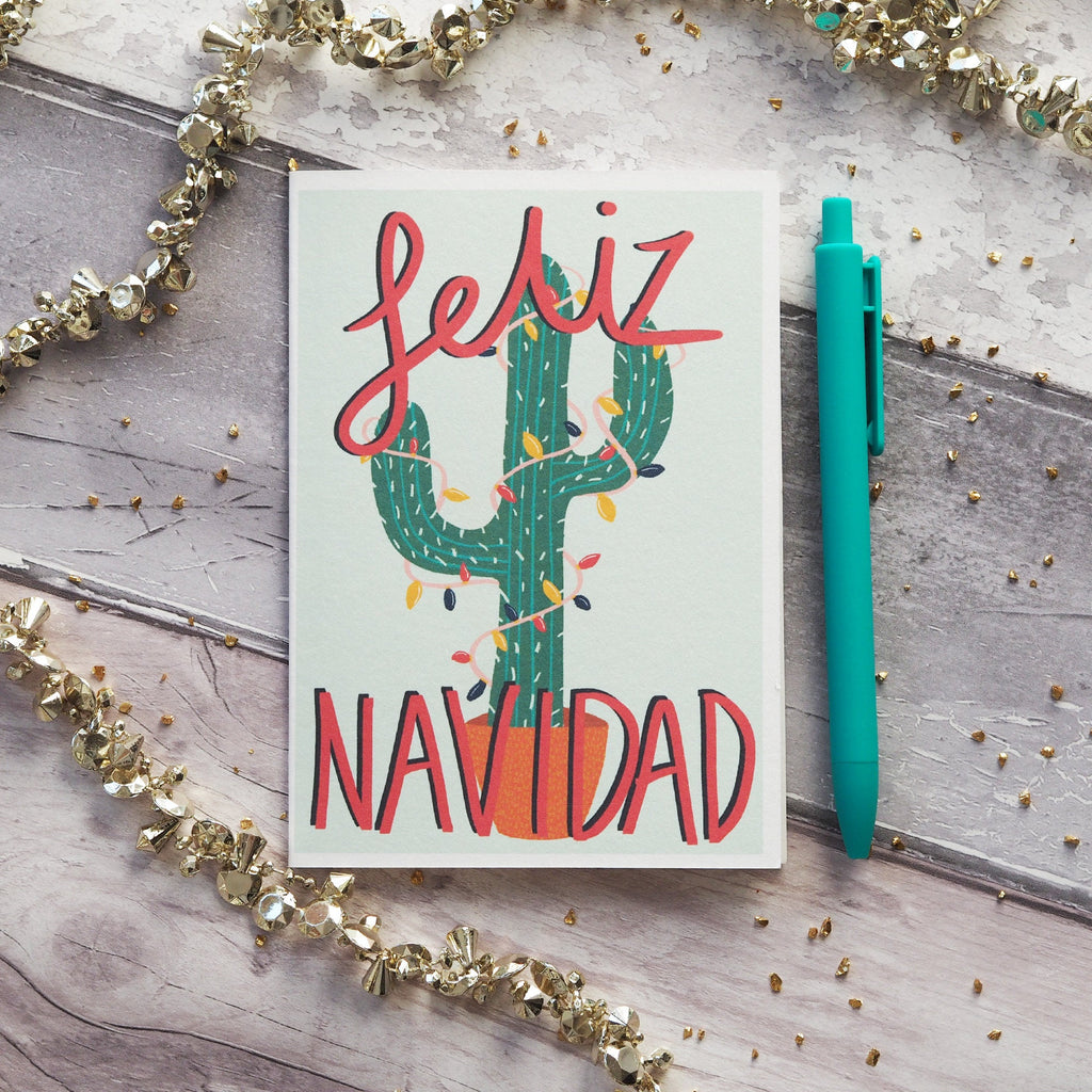 Feliz Navidad Cactus Christmas Card