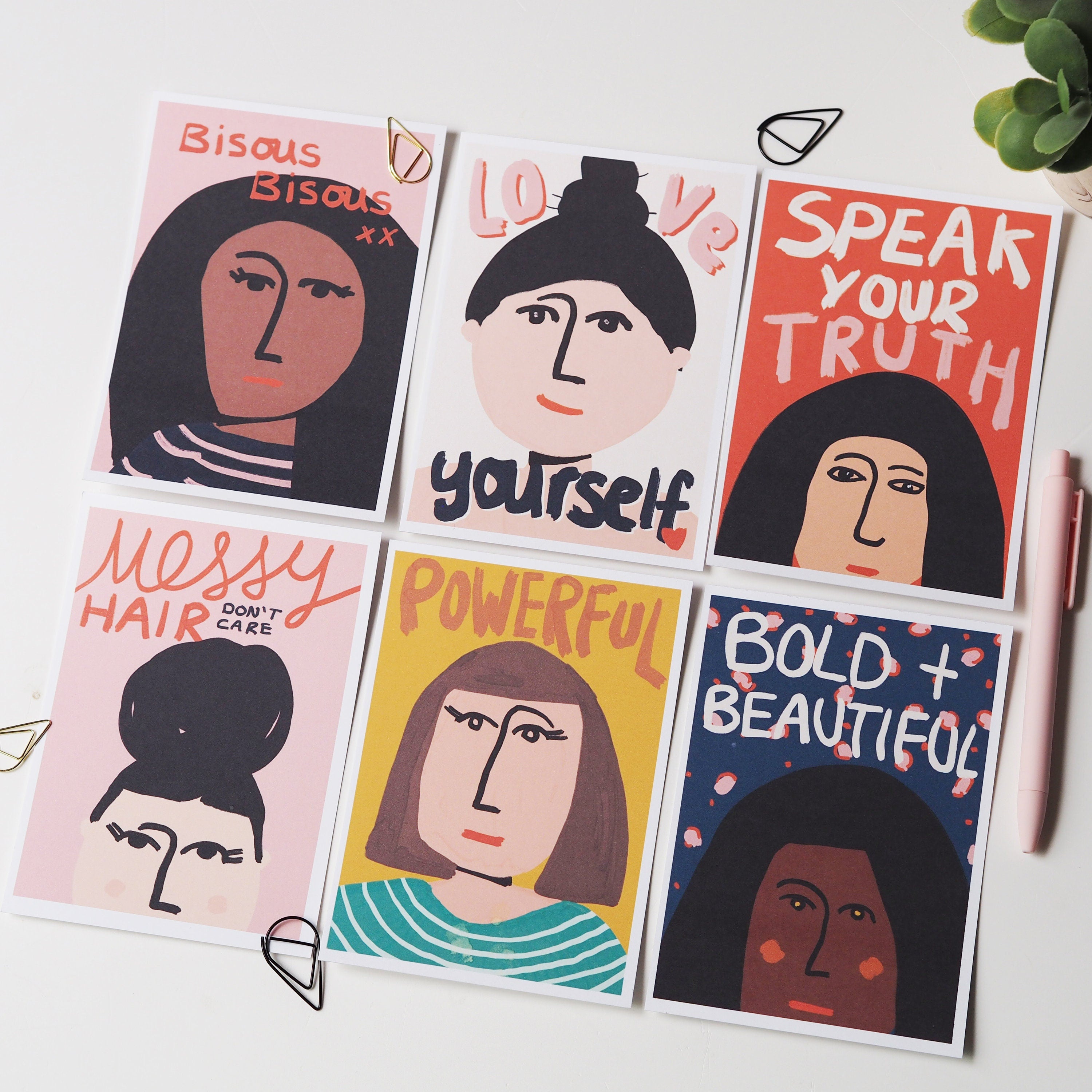 The Ladies, Set of 6 A6 postcards