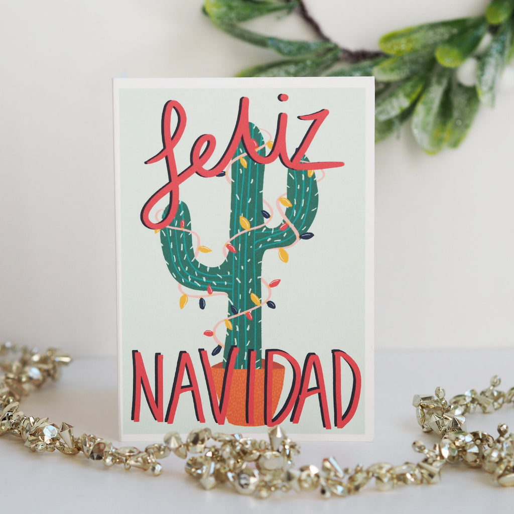 Feliz Navidad Cactus Christmas Card