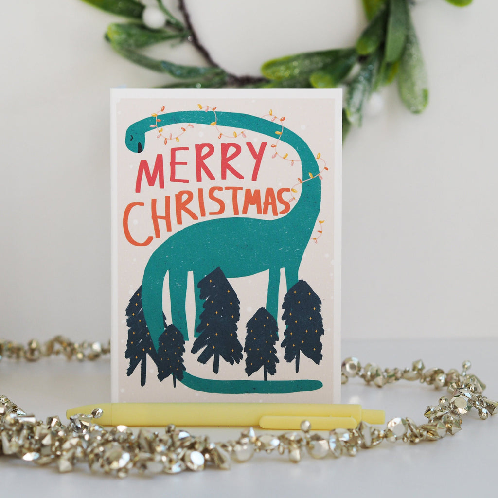 Dinosaur Kids Christmas Card